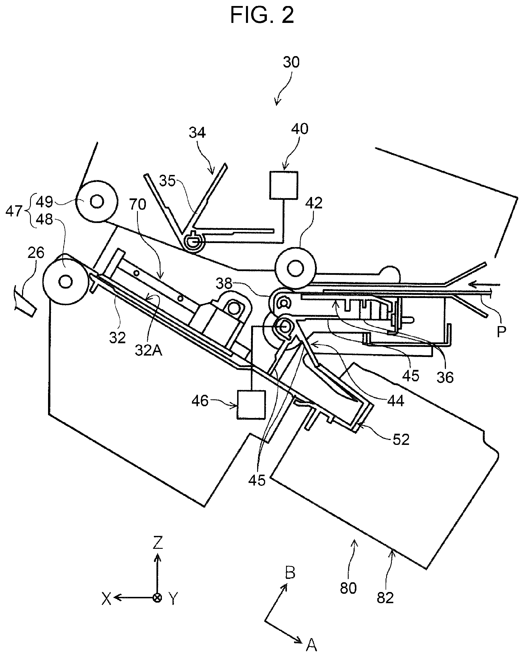 Patent US11780246 Figure 2 – Post-processing device and recording system