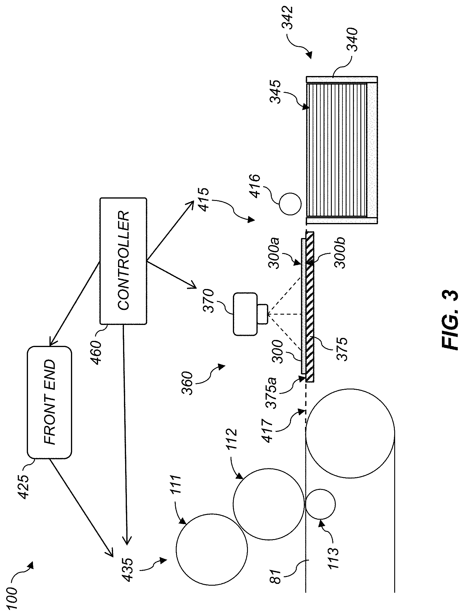 Patent US11780248 Figure 3 – Printing system with universal media border detection