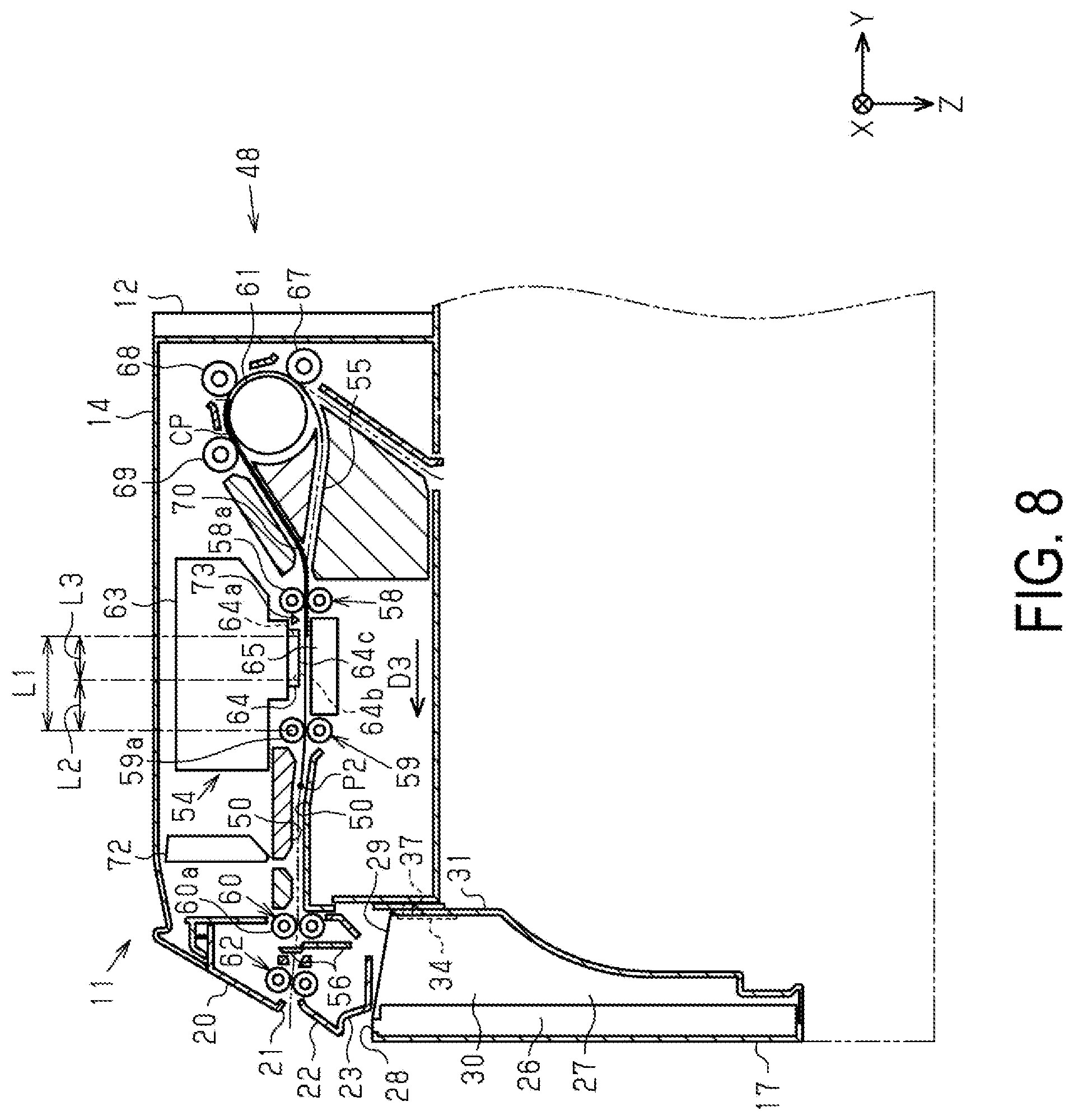 Patent US11780253 Figure 8 – Printer and control method of printer