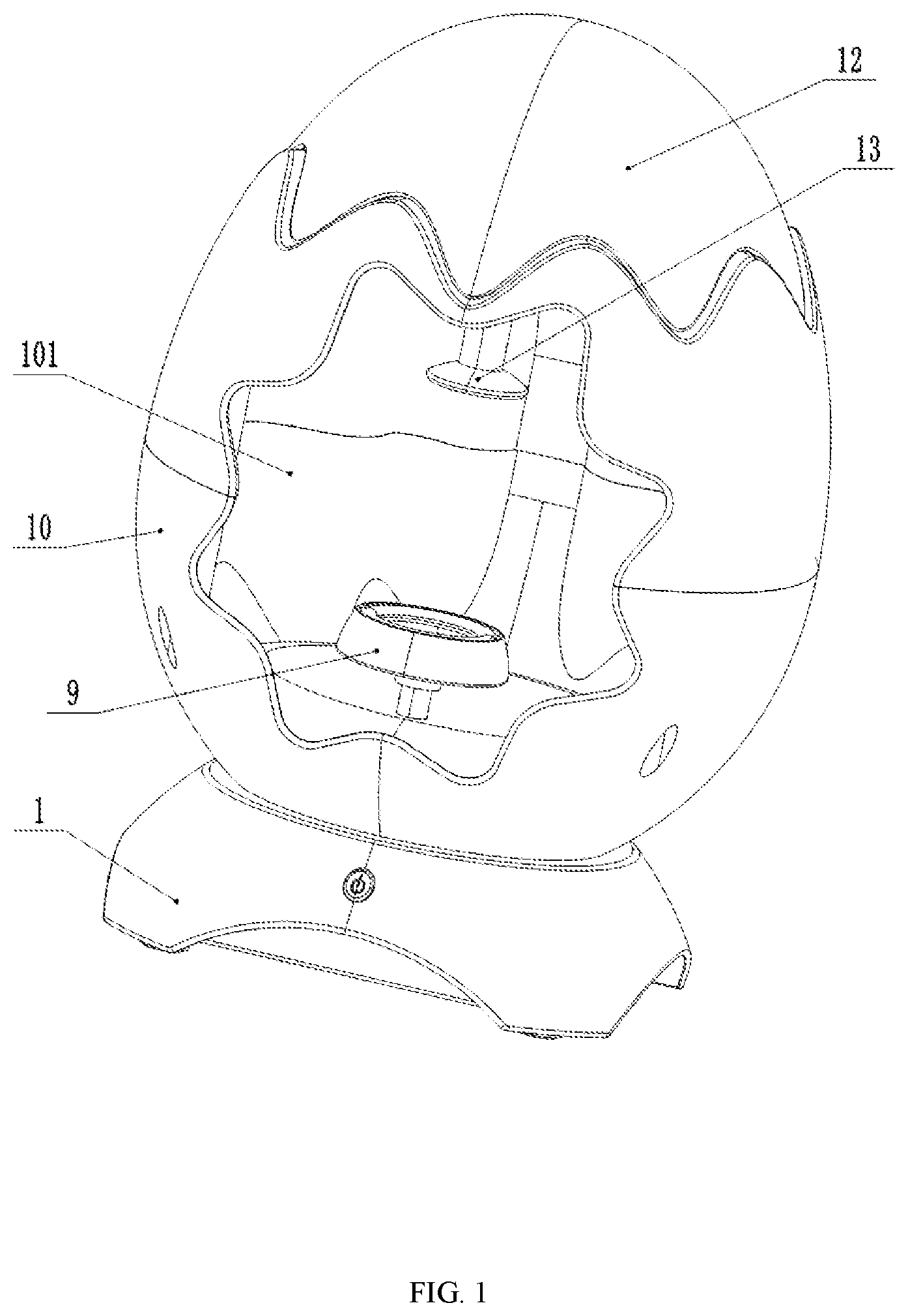 Patent US11780261 Figure 1 – Egg-drawing toy with adjustable support