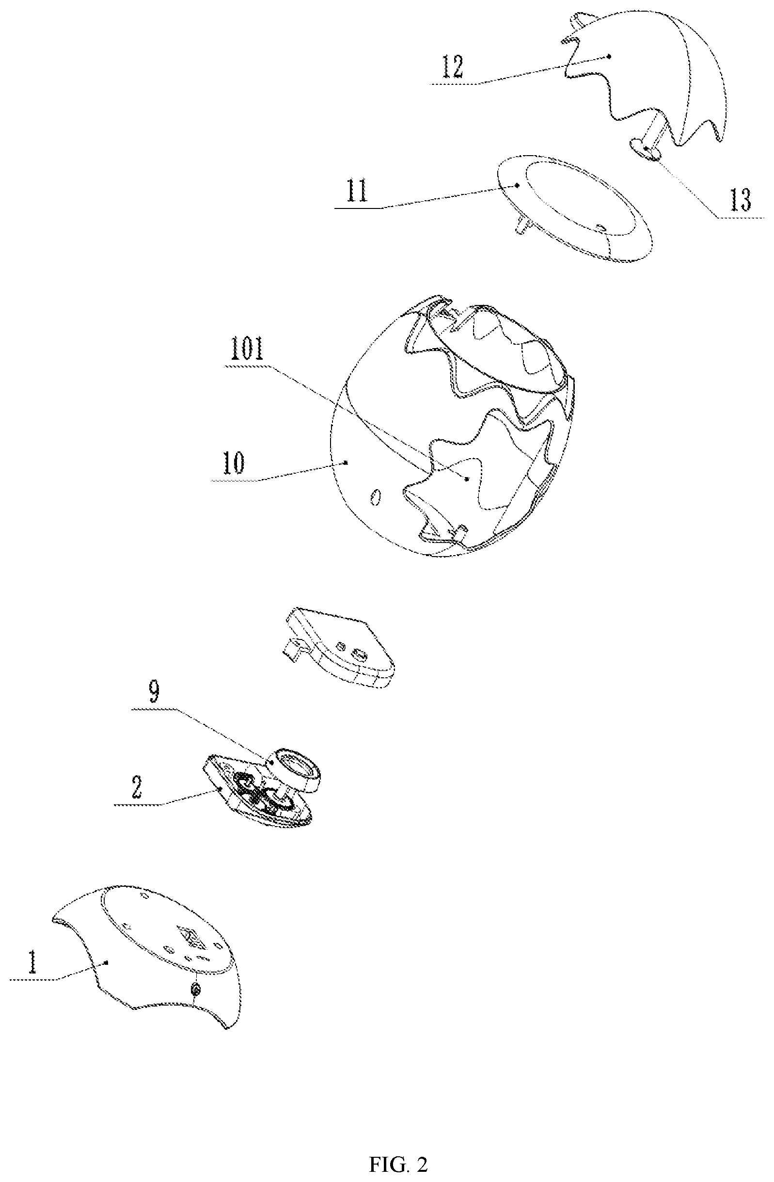 Patent US11780261 Figure 2 – Egg-drawing toy with adjustable support
