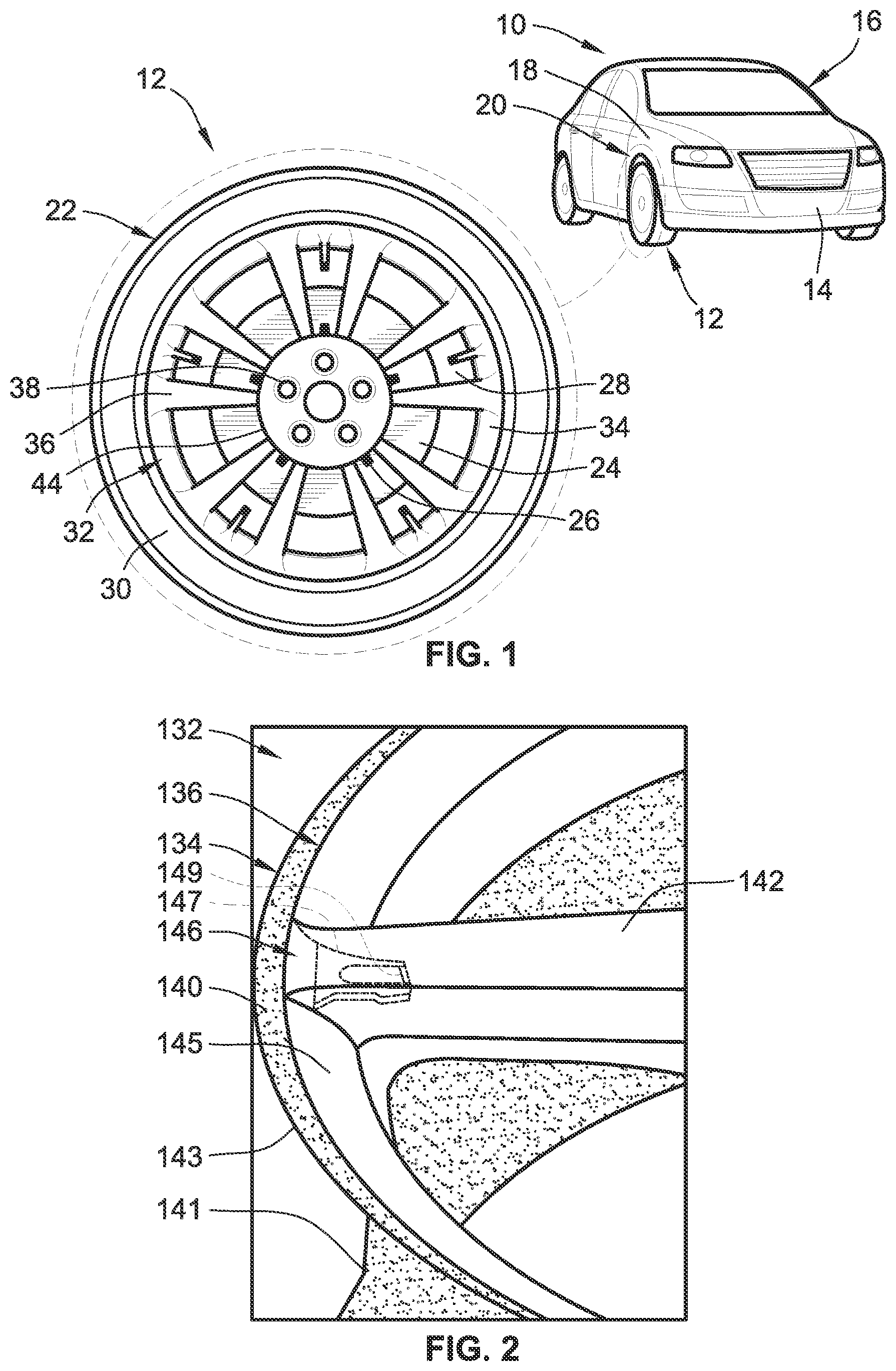 Patent US11780263 Figure 1 – Hybrid metal and composite polymer wheels for motor vehicles
