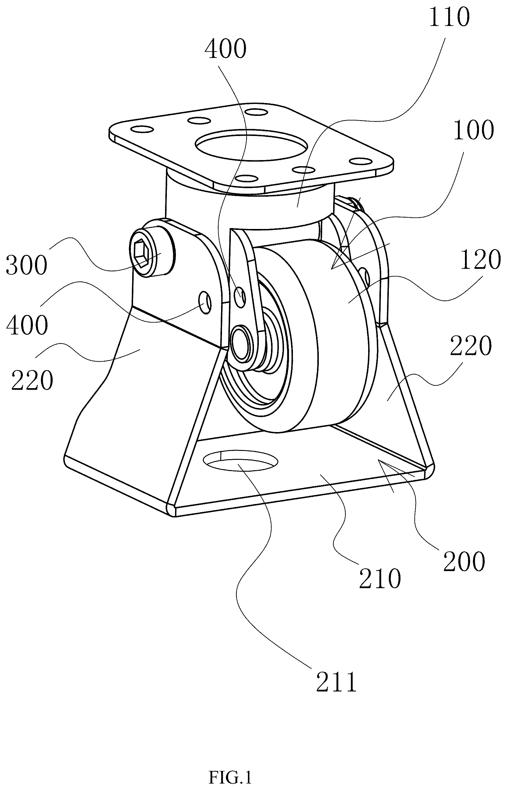 Patent US11780265 Figure 1 – Truckle structure and cabinet