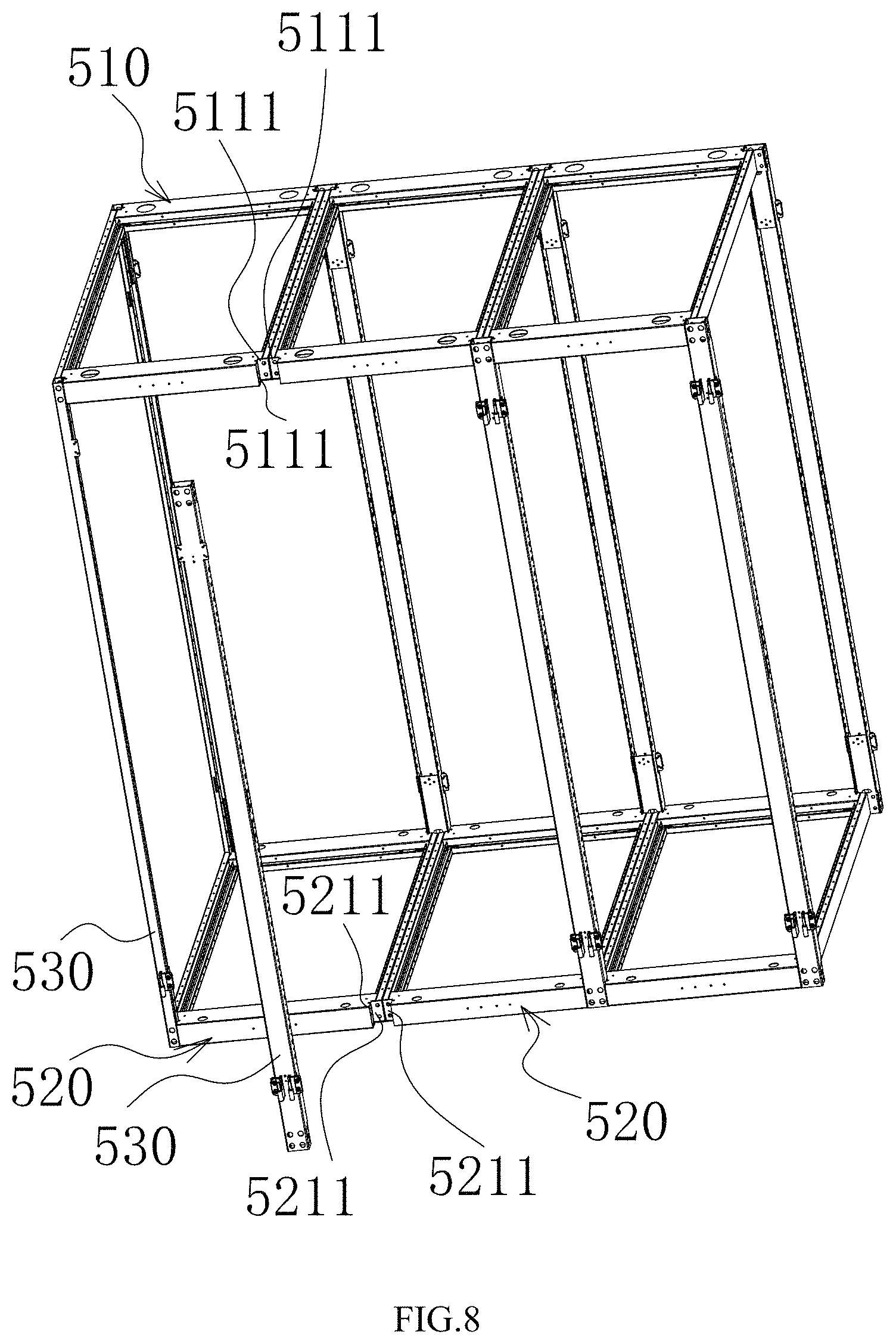 Patent US11780265 Figure 7 – Truckle structure and cabinet