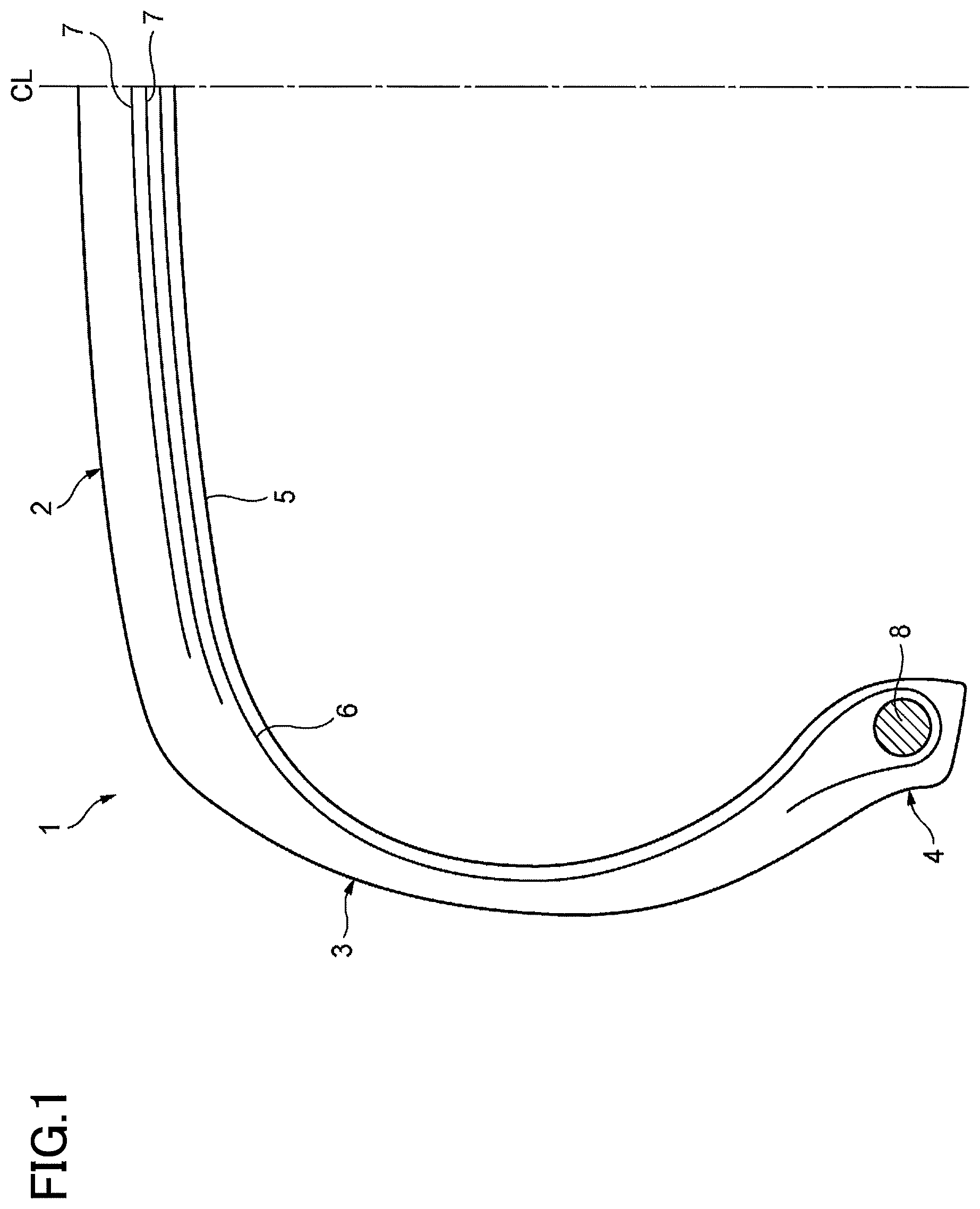 Patent US11780266 Figure 1 – Tire with specified belt layers of 1X4 steel cords