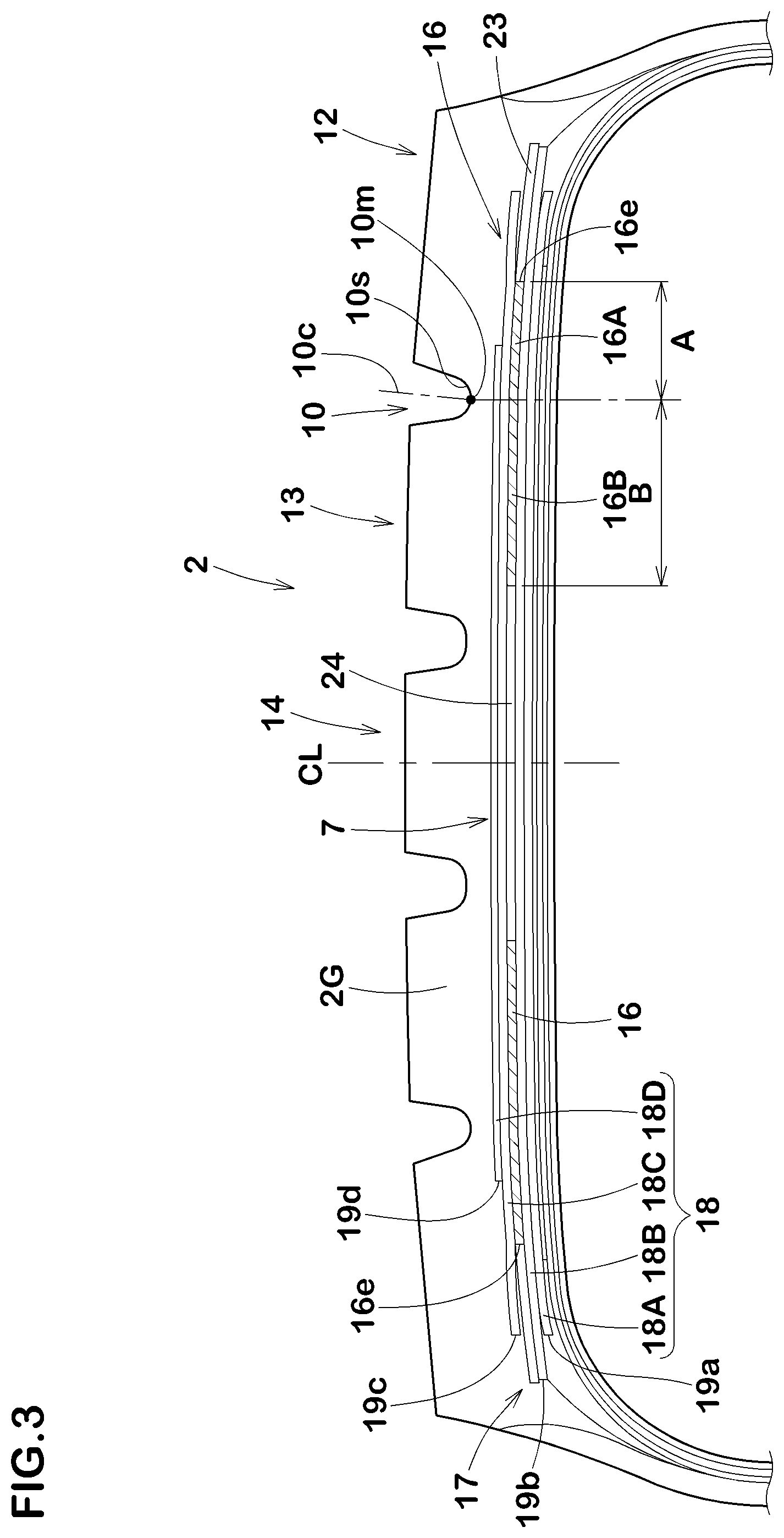 Patent US11780268 Figure 3 – Tyre