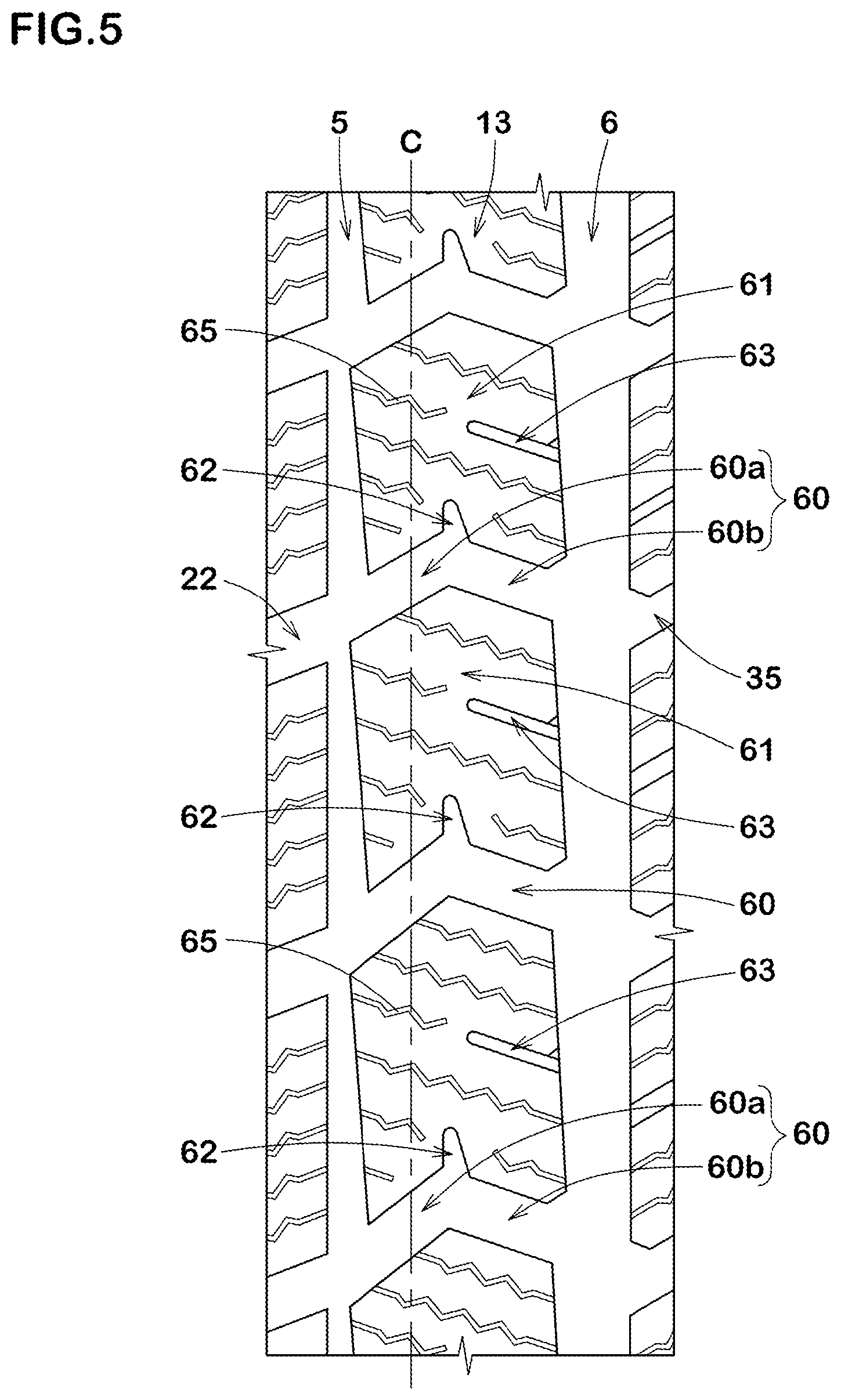 Patent US11780270 Figure 5 – Tire