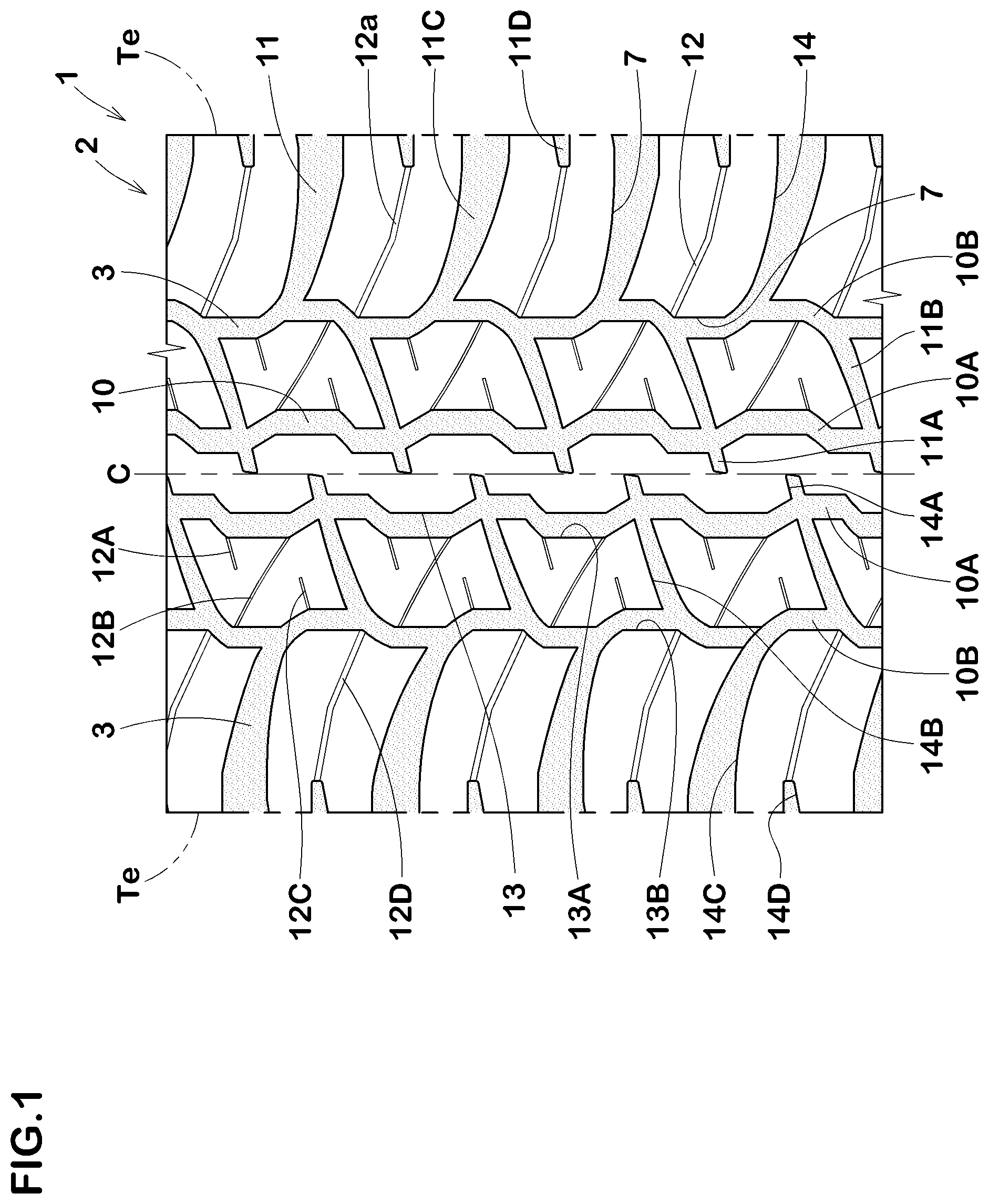 Patent US11780272 — Tire — Figure 1