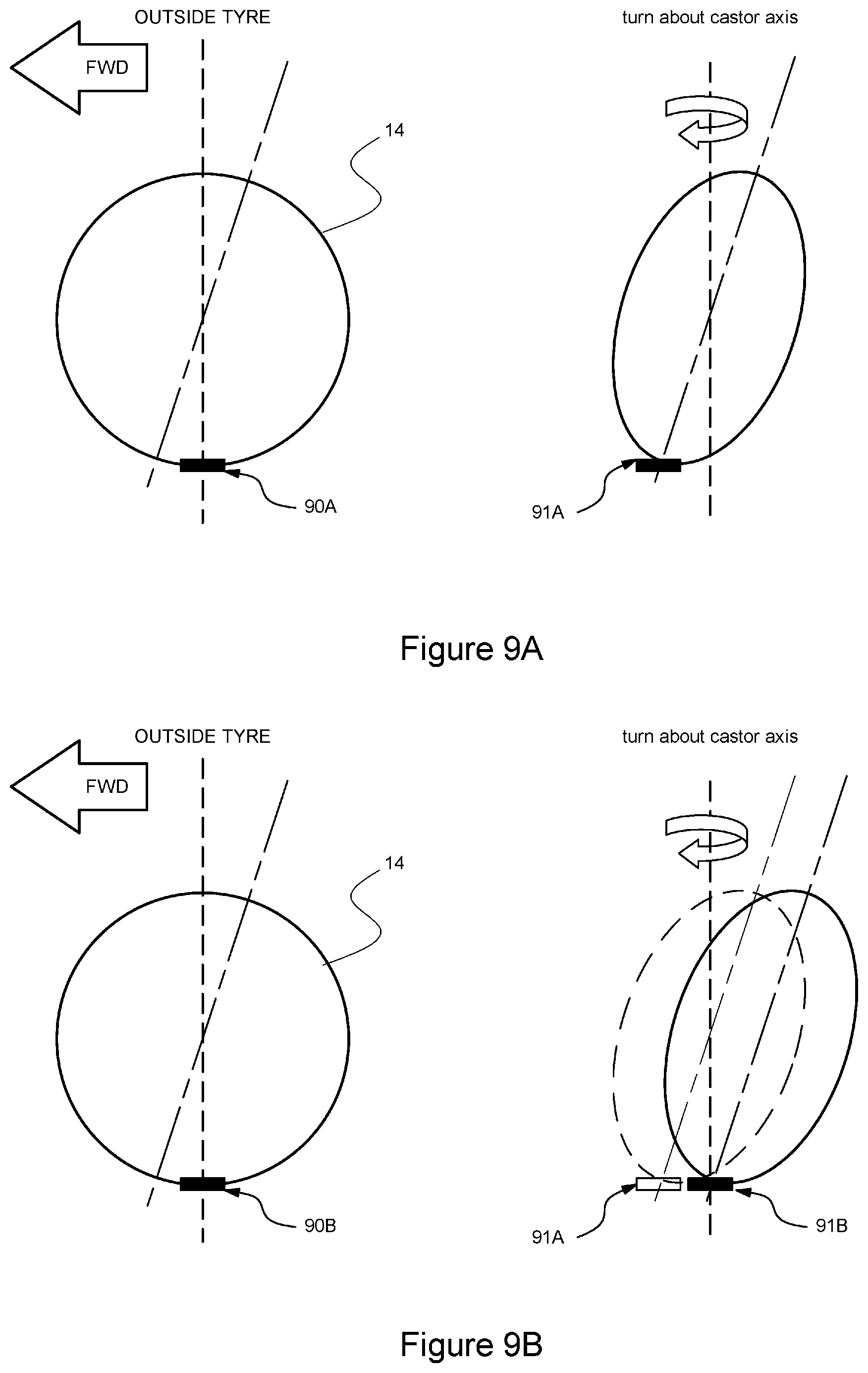 Patent US11780283 Figure 6 – Vehicle suspension and drive mechanism with virtual steering pivot