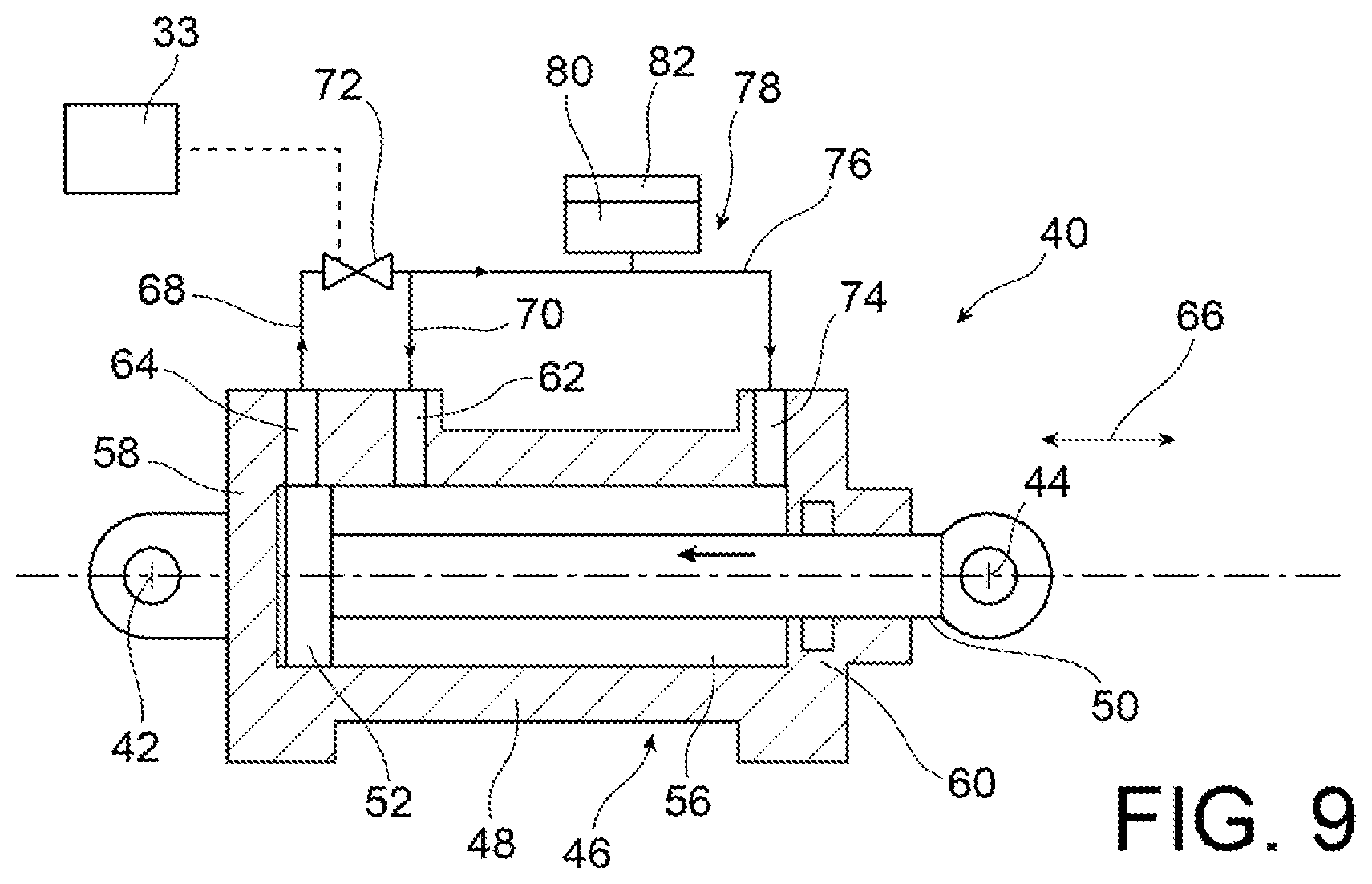 Patent US11780284 Figure 5 – Vehicle comprising a controlled vertical position chassis, in order to be lowered into a low position supported on the ground