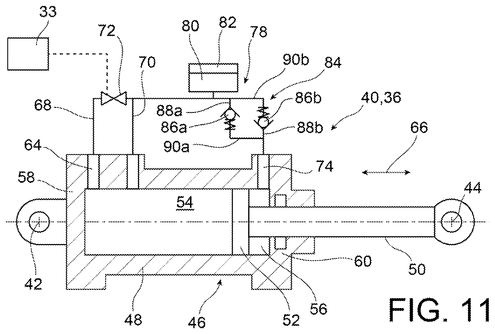 Patent US11780284 Figure 7 – Vehicle comprising a controlled vertical position chassis, in order to be lowered into a low position supported on the ground