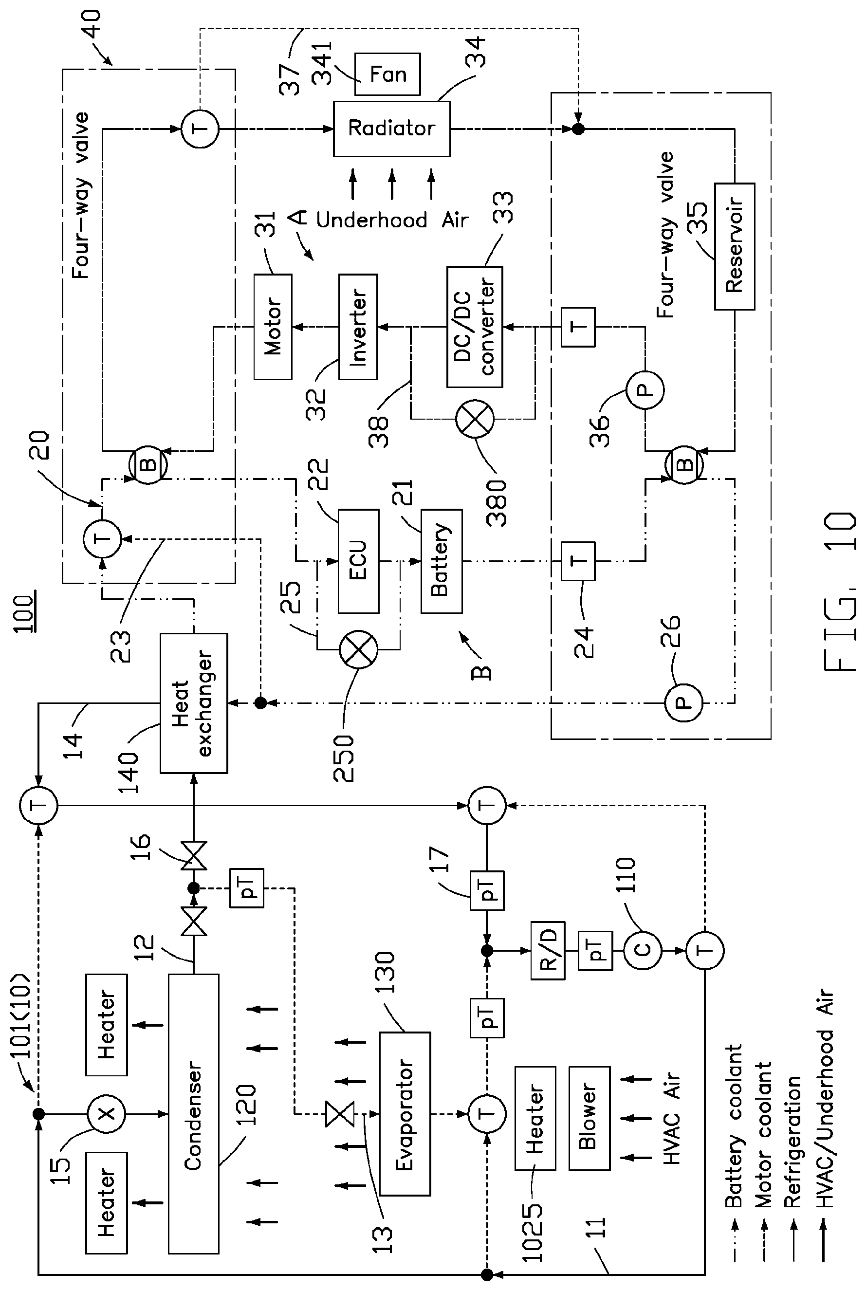 Patent US11780287 Figure 8 – Thermal management system and electric vehicle having the same