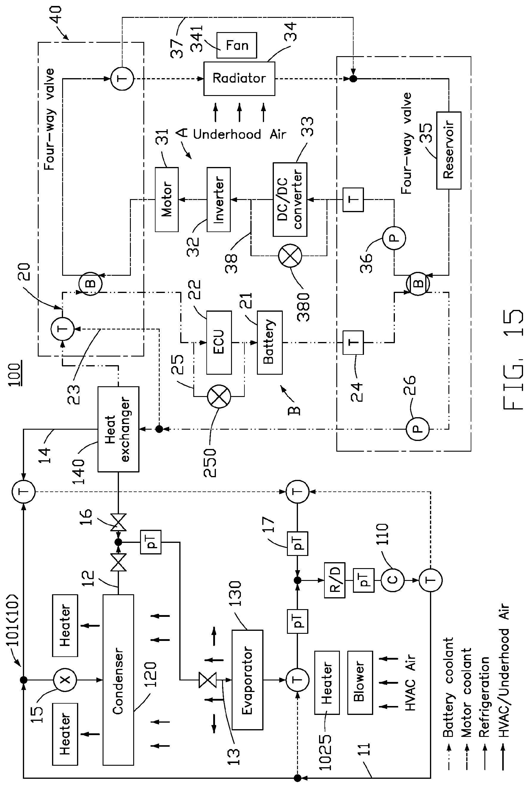 Patent US11780287 Figure 15 – Thermal management system and electric vehicle having the same