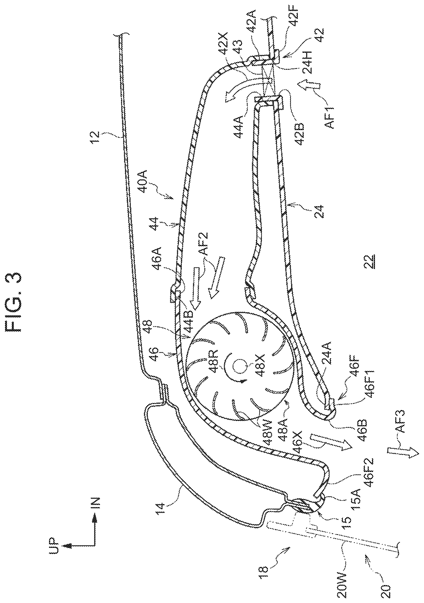 Patent US11780288 Figure 3 – Vehicle cabin airflow forming device