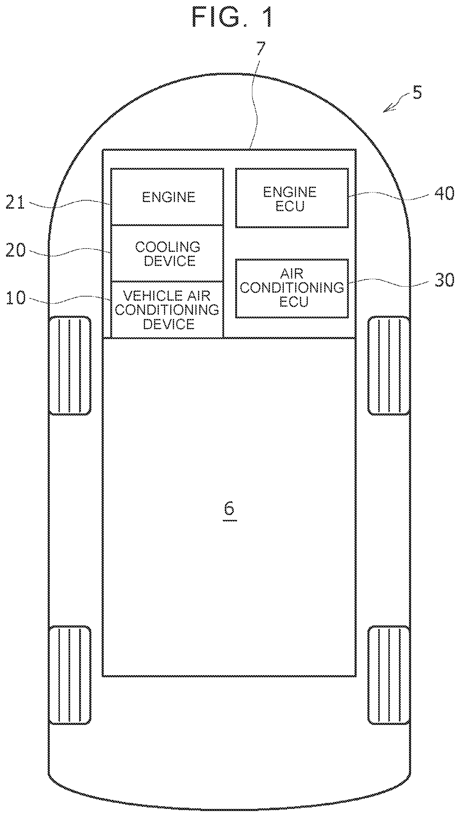 Patent US11780290 Figure 1 – Vehicle air conditioning device