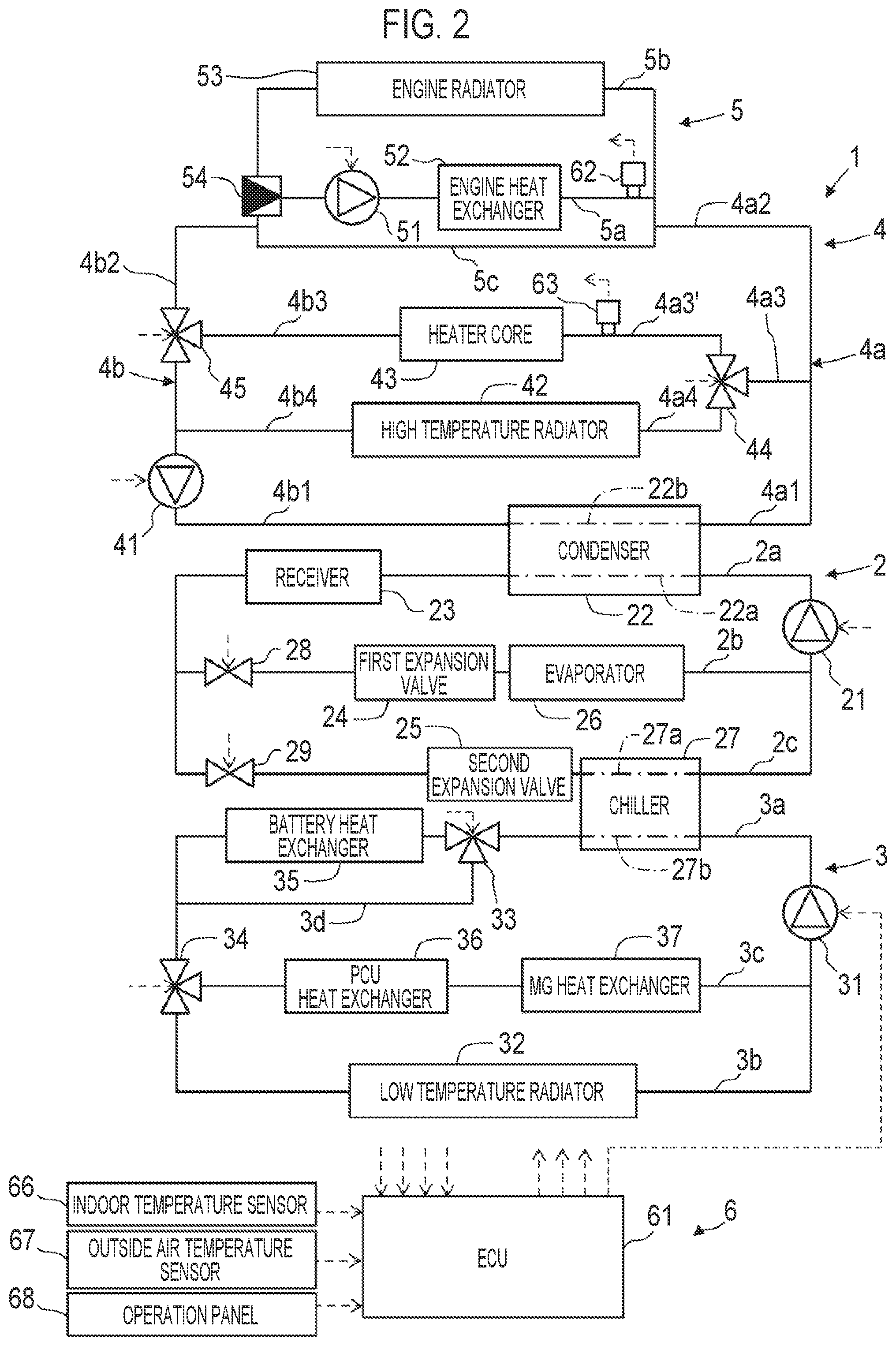 Patent US11780293 Figure 2 – In-vehicle temperature control system