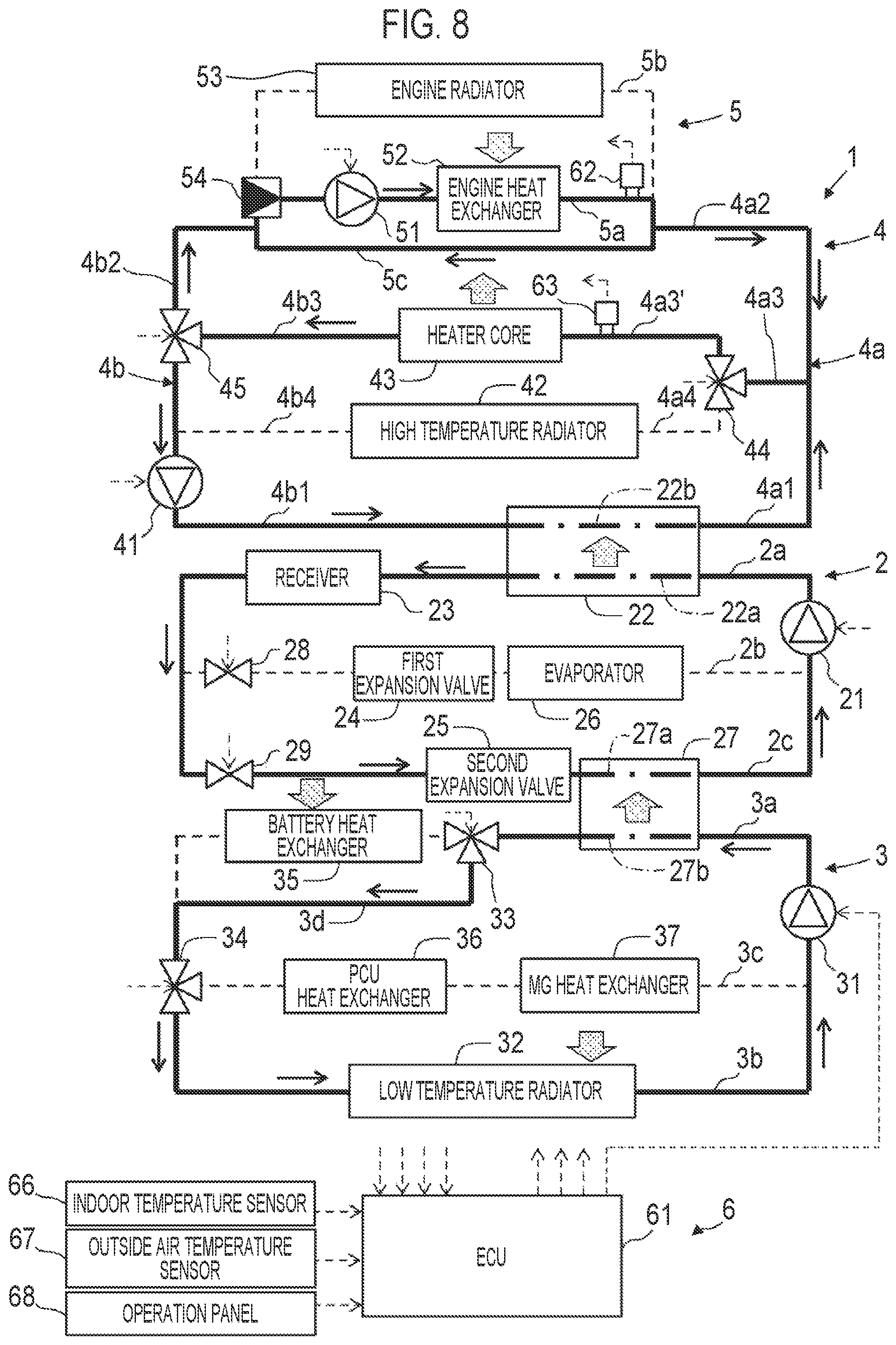 Patent US11780293 Figure 8 – In-vehicle temperature control system