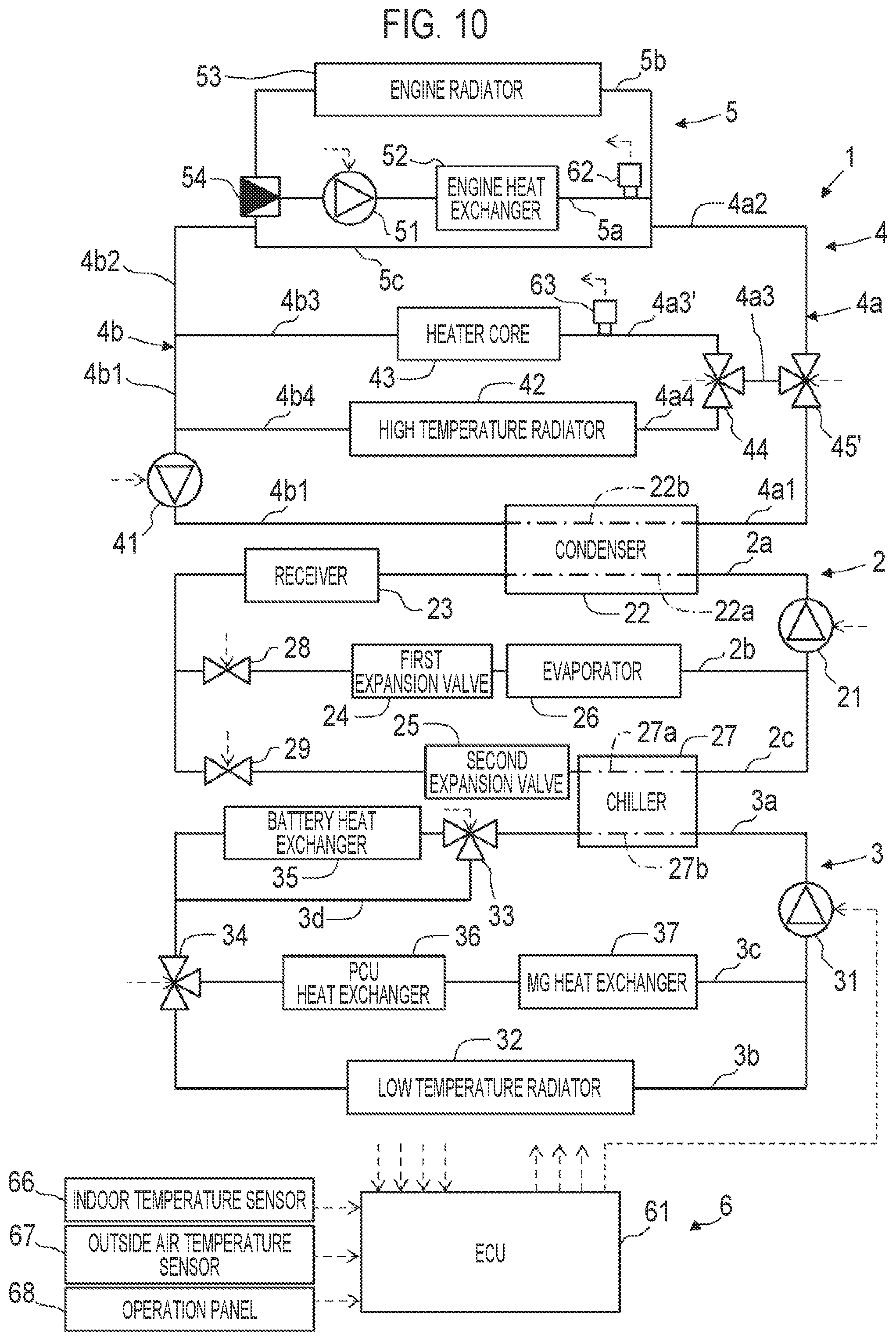 Patent US11780293 Figure 10 – In-vehicle temperature control system