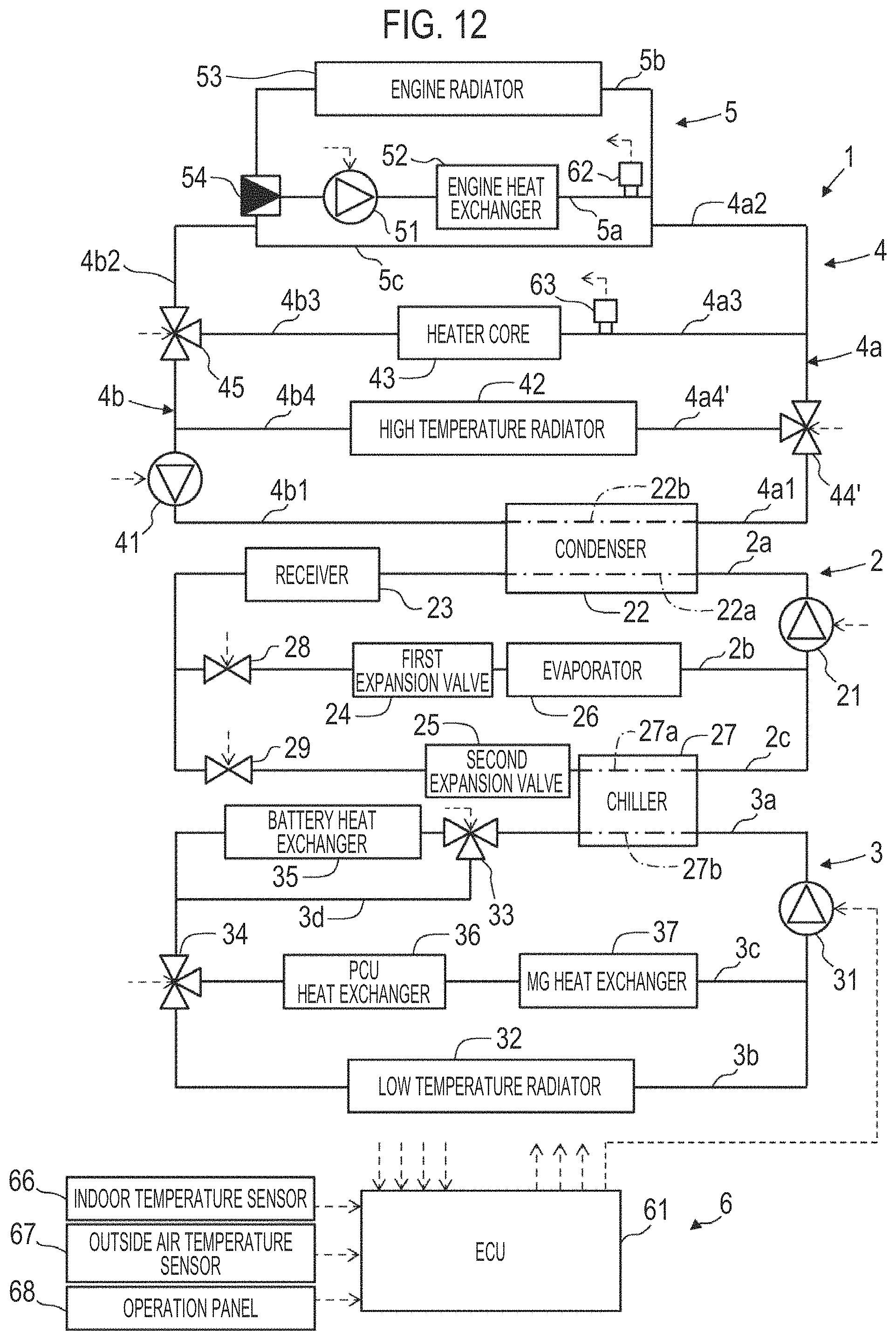 Patent US11780293 Figure 12 – In-vehicle temperature control system