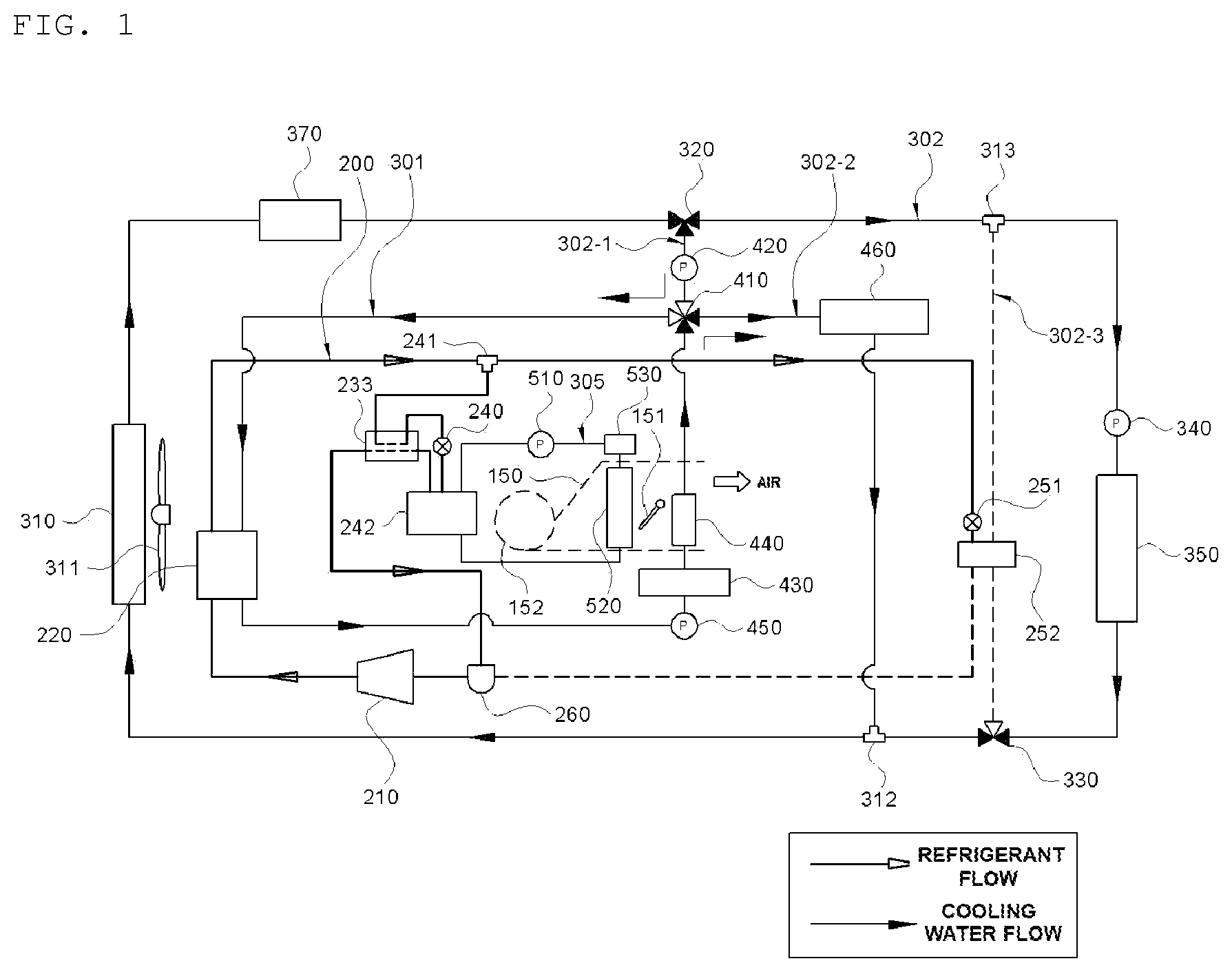 Patent US11780297 Figure 1 – Heat management system