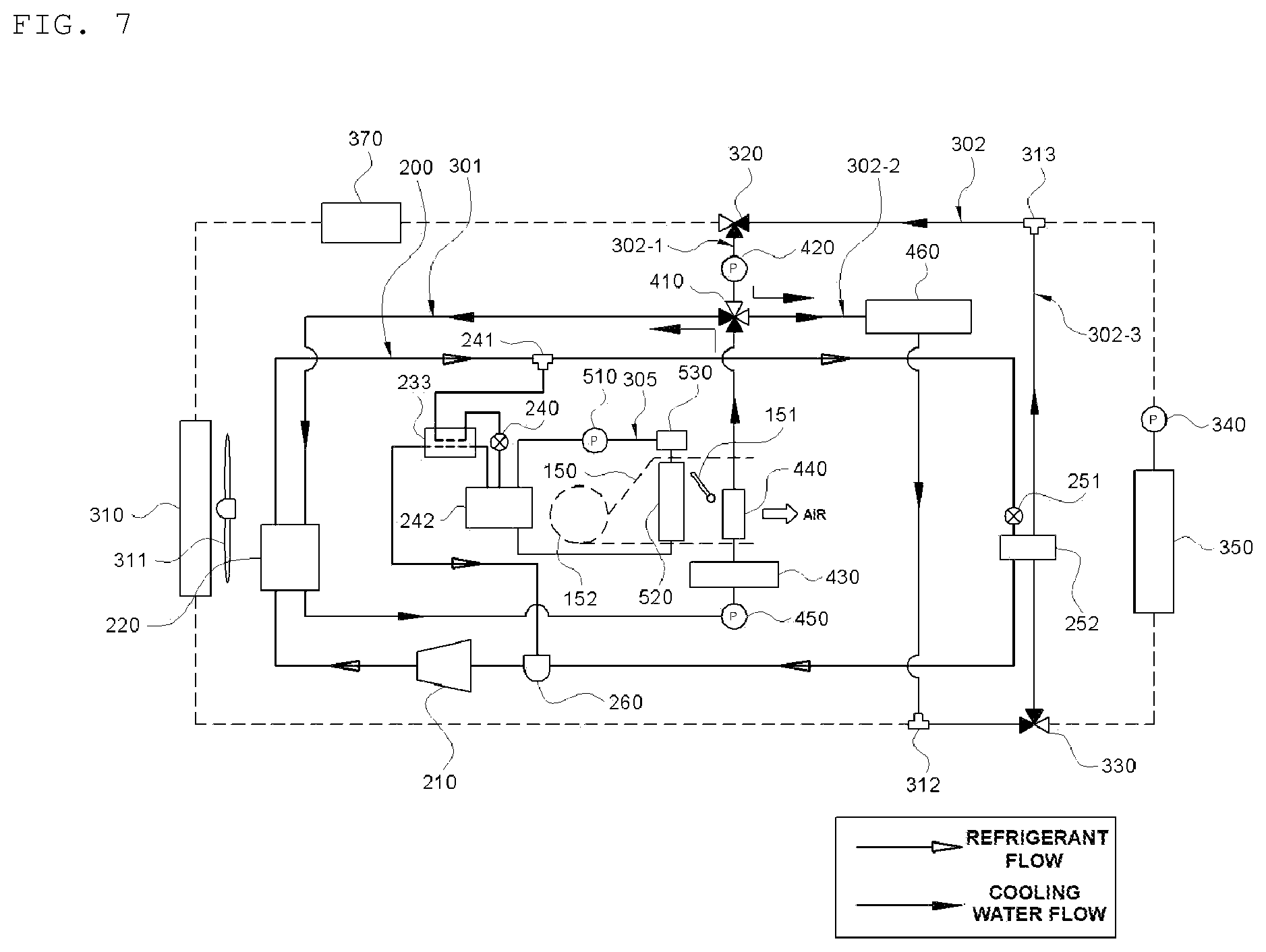 Patent US11780297 Figure 7 – Heat management system