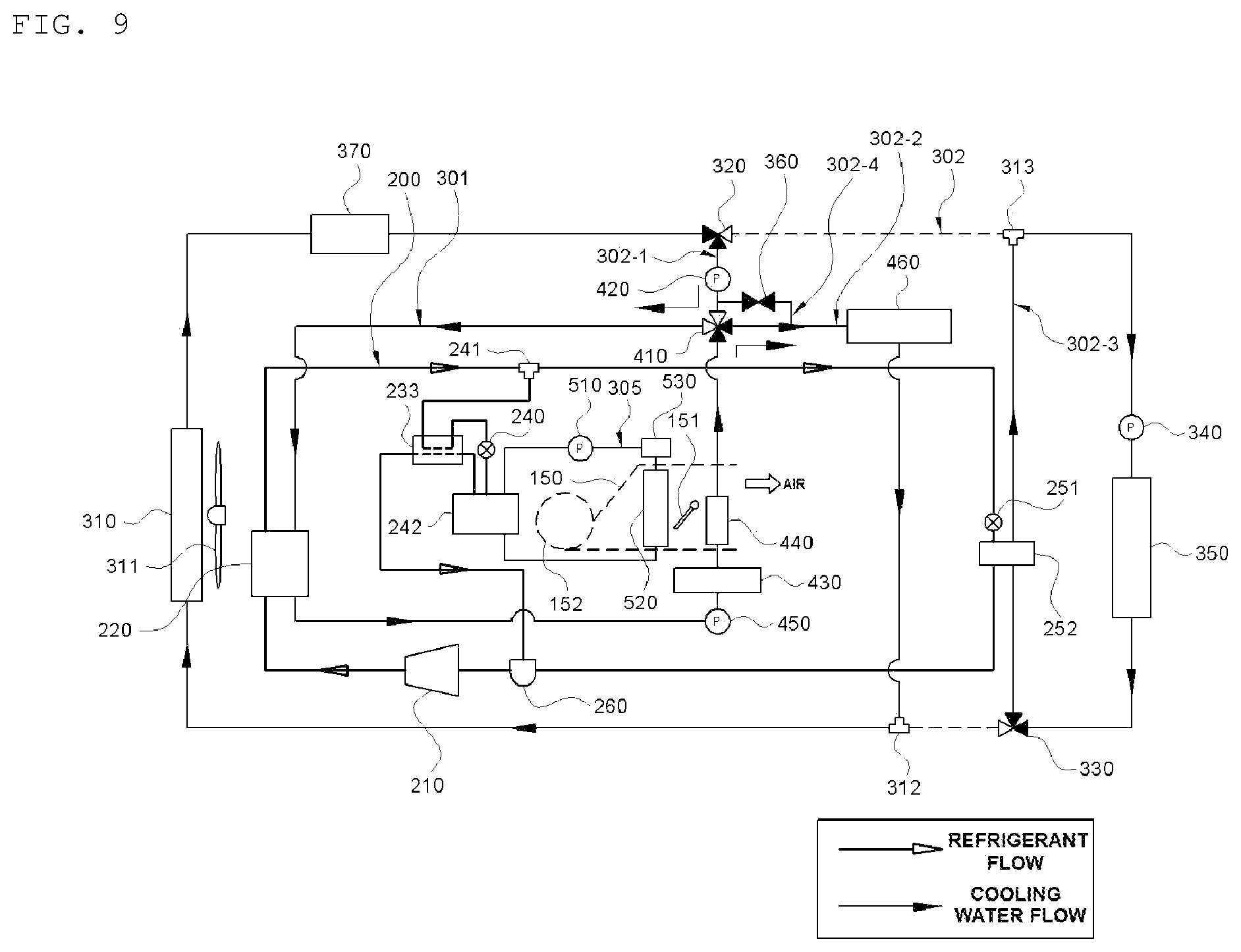 Patent US11780297 Figure 9 – Heat management system
