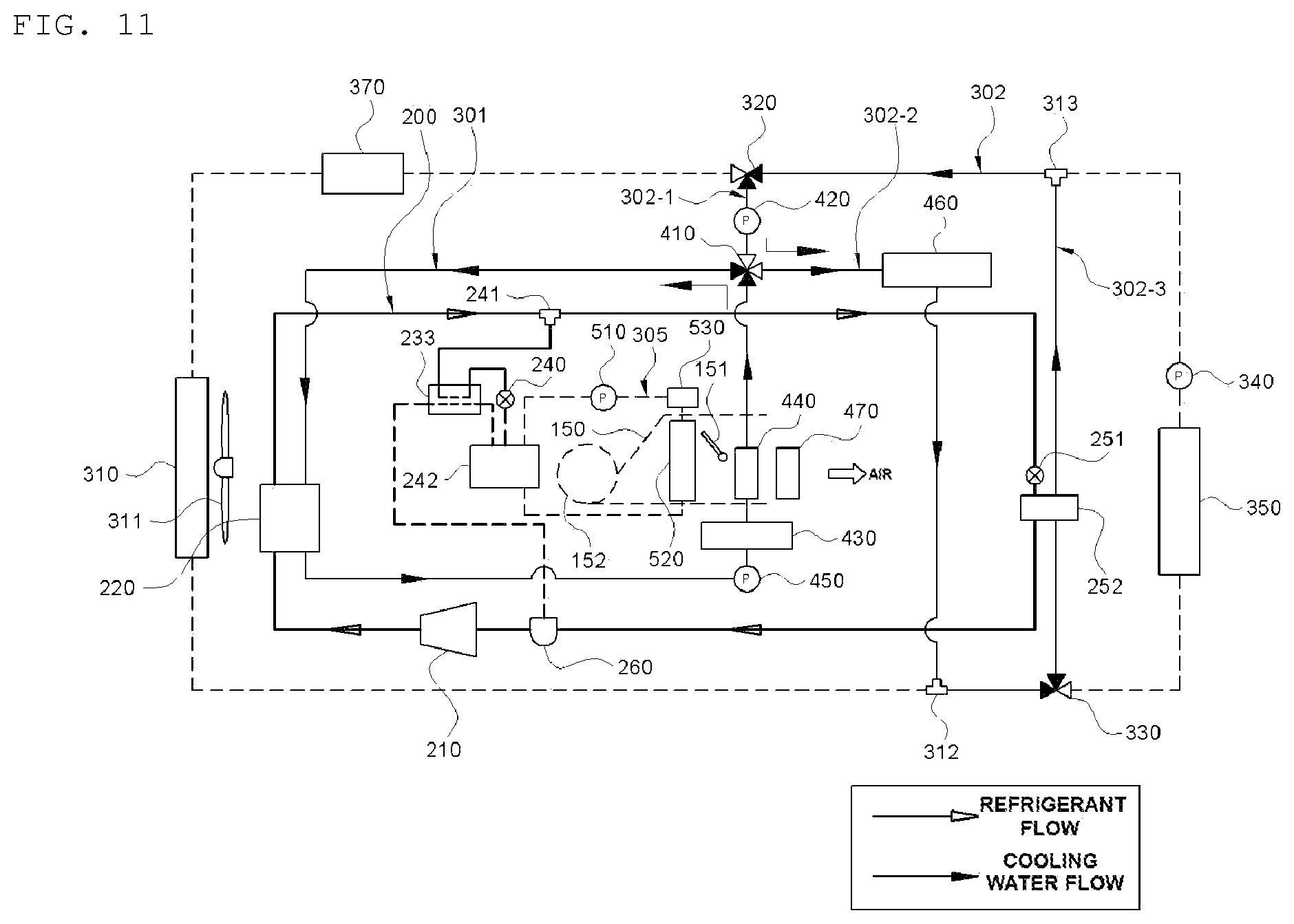 Patent US11780297 Figure 11 – Heat management system