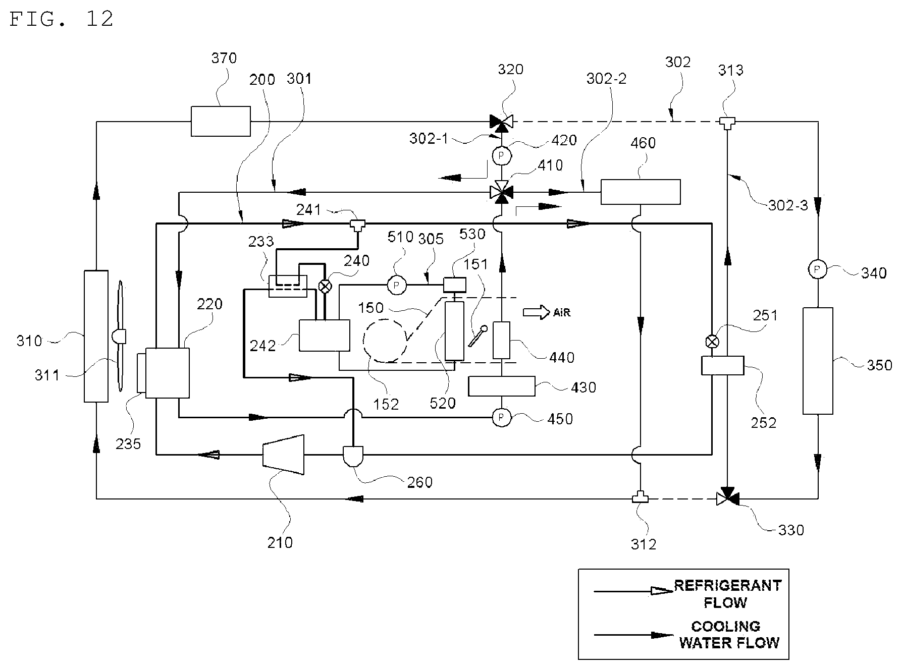 Patent US11780297 Figure 12 – Heat management system