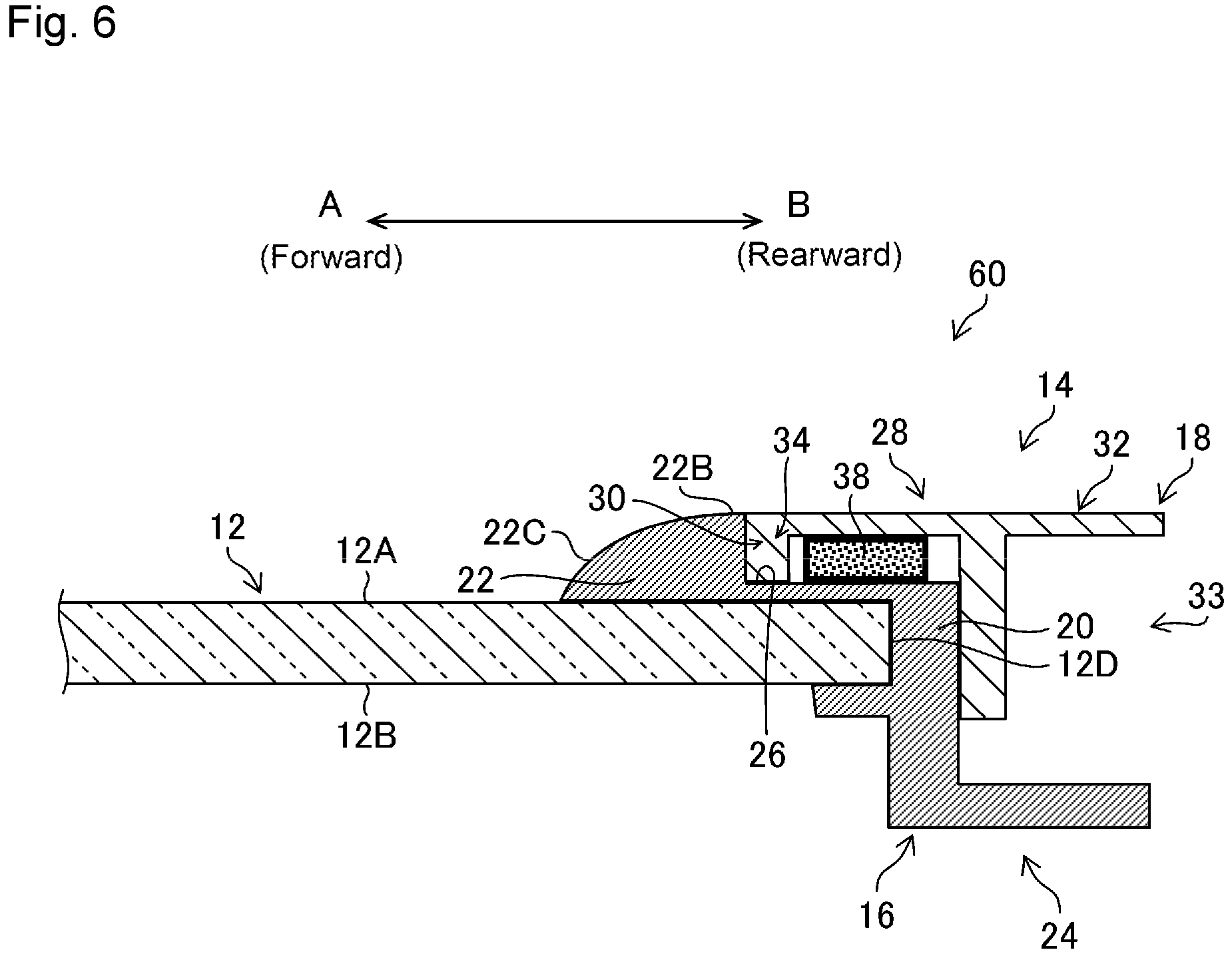 Patent US11780300 Figure 6 – Fixed window glass with division bar