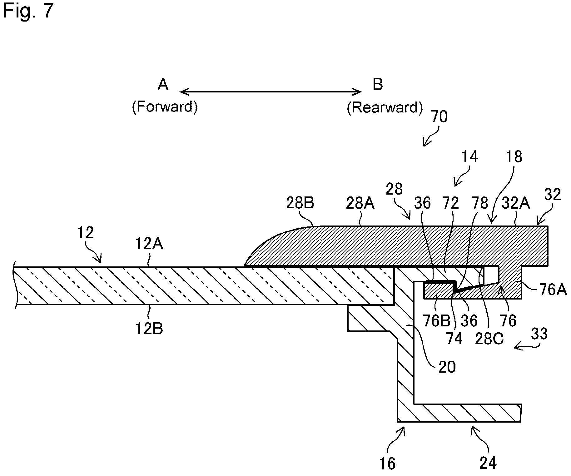 Patent US11780300 Figure 7 – Fixed window glass with division bar