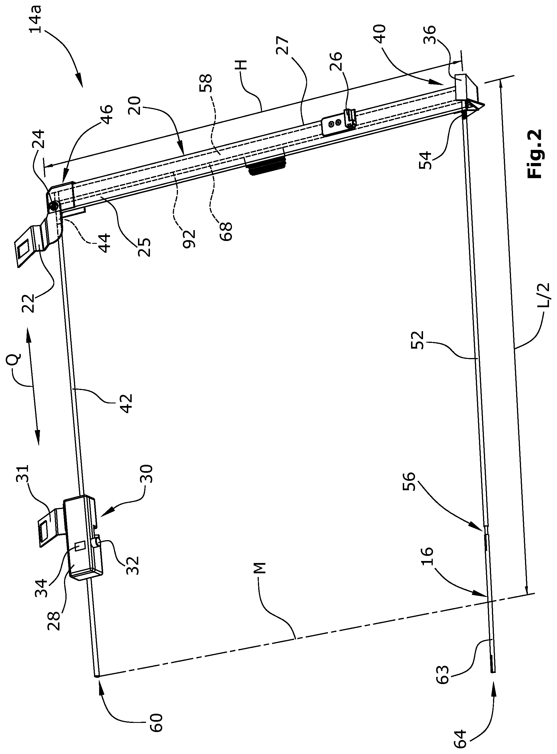 Patent US11780301 Figure 2 – Blinding arrangement for the shielding of a vehicle windshield