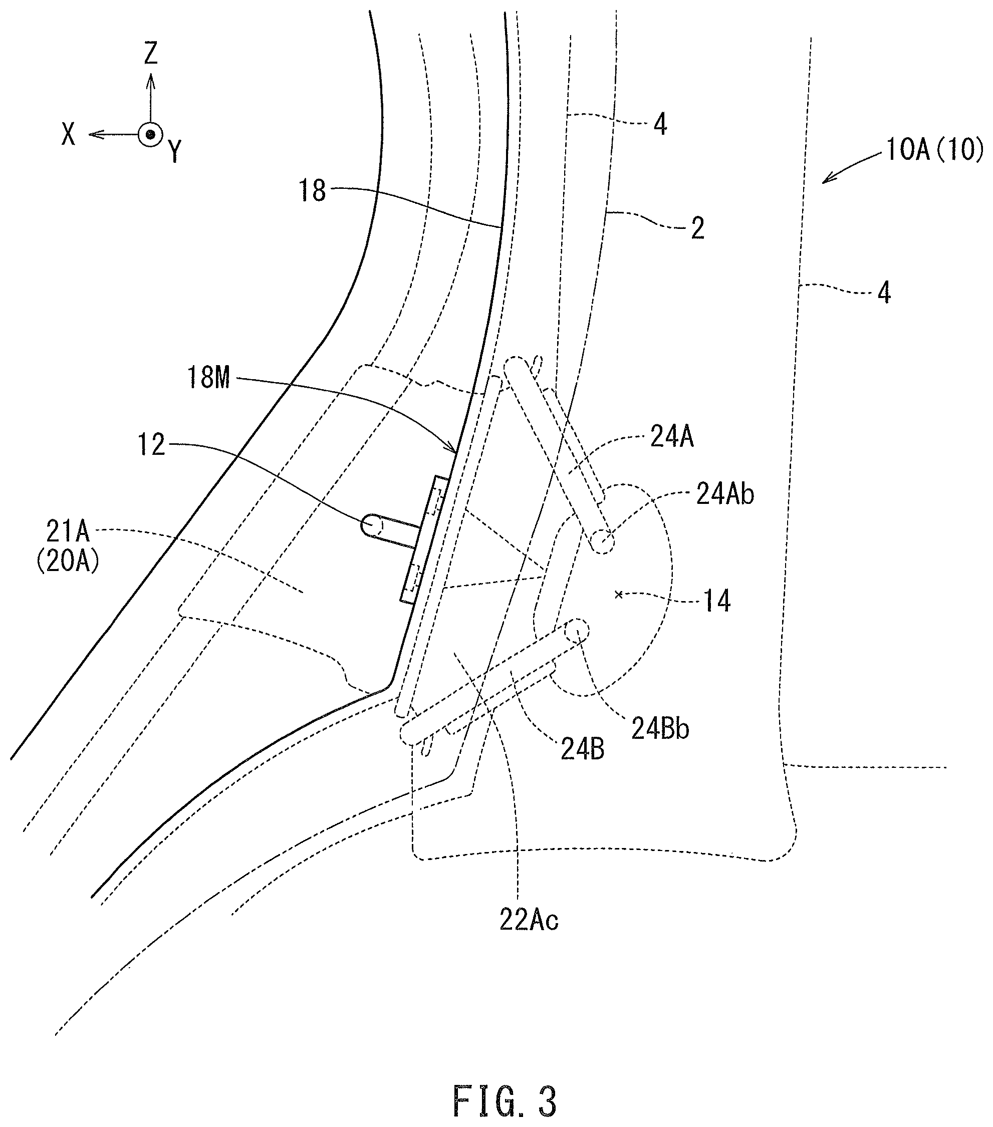 Patent US11780303 Figure 3 – Striker mounting structure