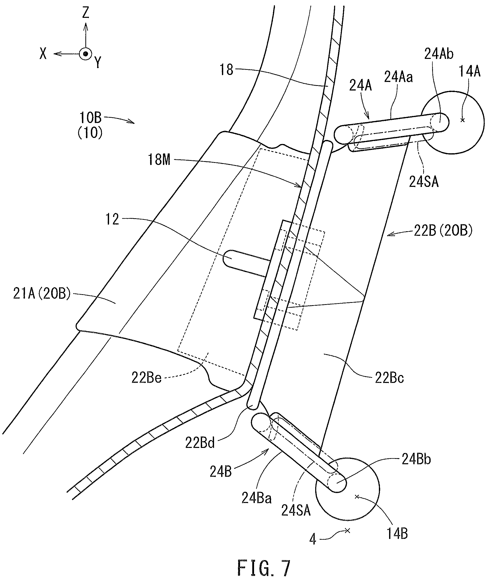 Patent US11780303 Figure 7 – Striker mounting structure