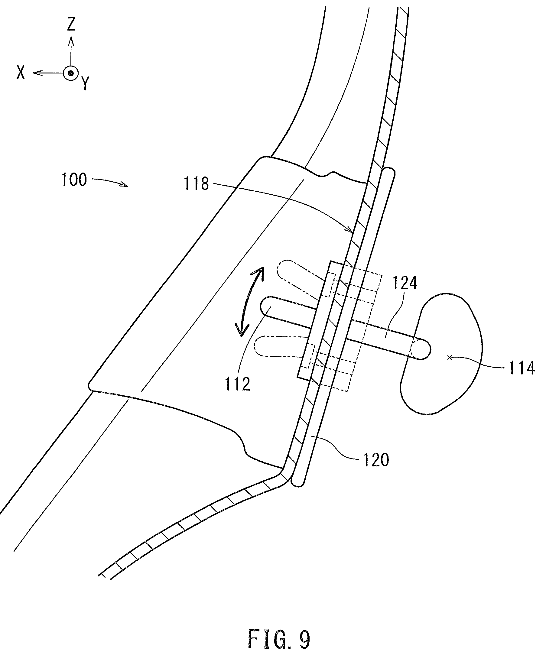 Patent US11780303 Figure 9 – Striker mounting structure