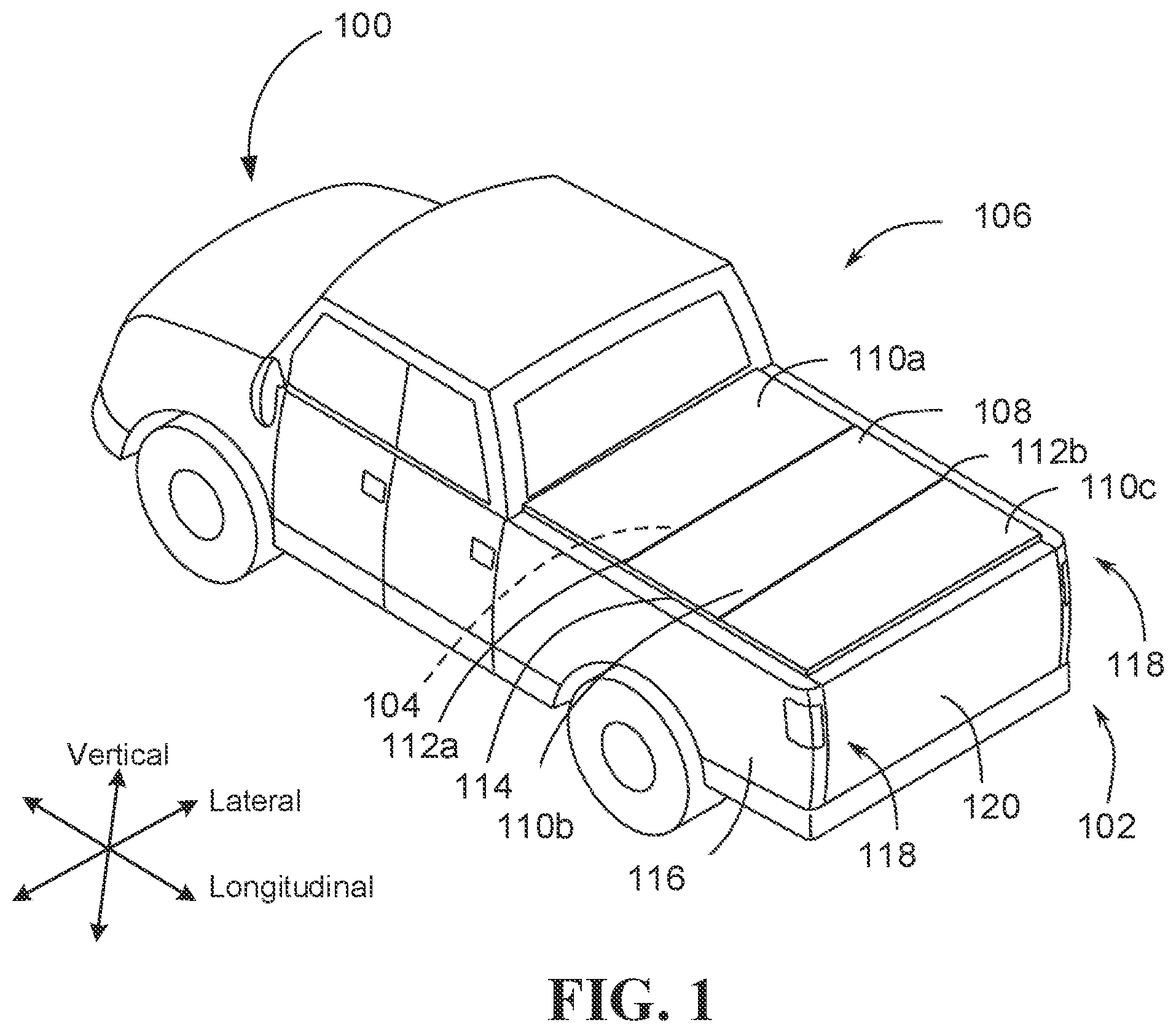 Patent US11780304 Figure 1 – Mounting systems and methods for tonneau covers