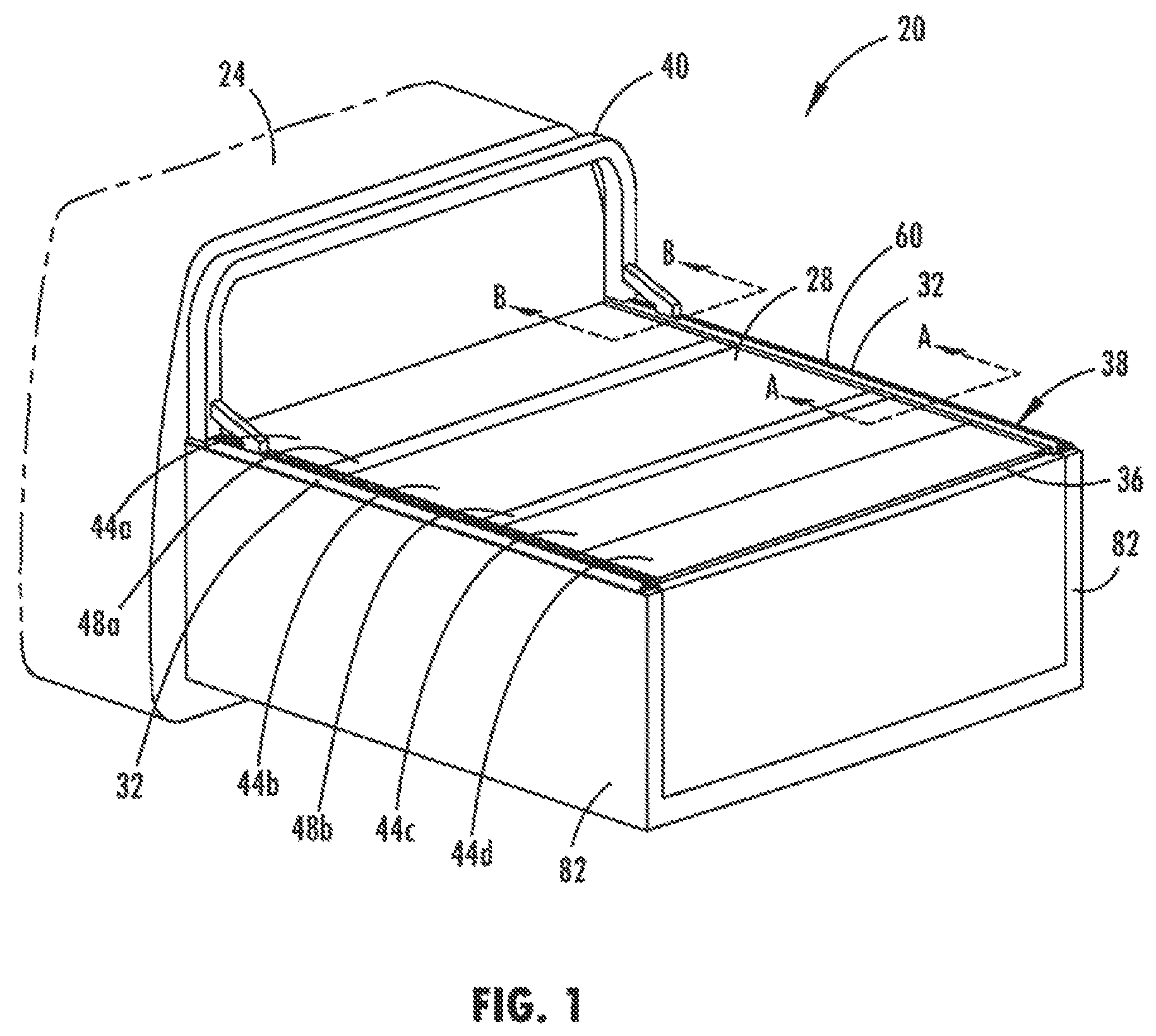 Patent US11780305 Figure 1 – Tonneau system for use with a pickup truck
