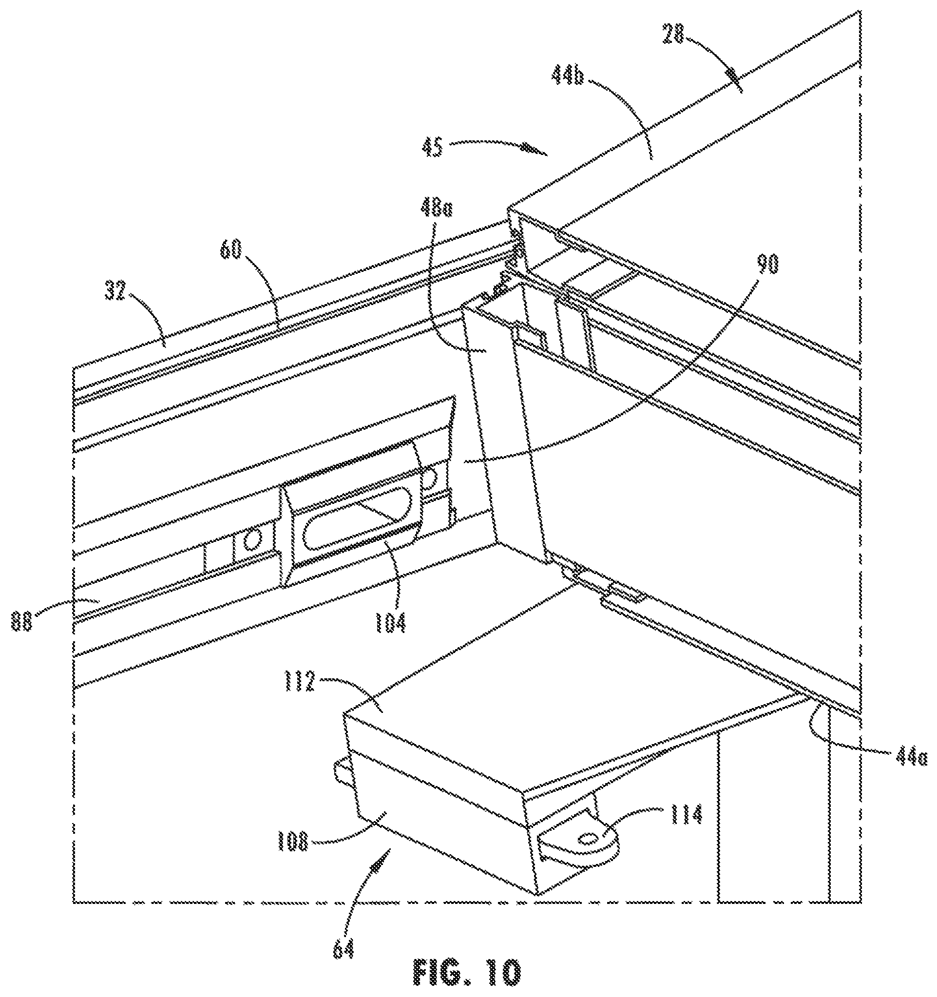 Patent US11780305 Figure 8 – Tonneau system for use with a pickup truck