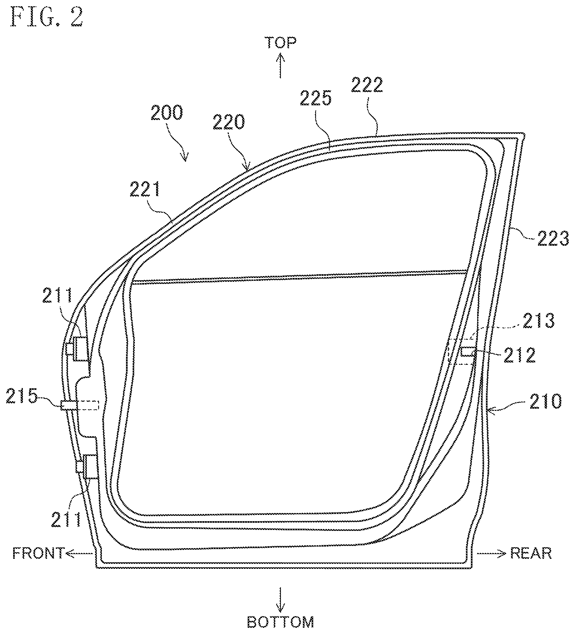 Patent US11780307 Figure 2 – Sealing member for vehicle door