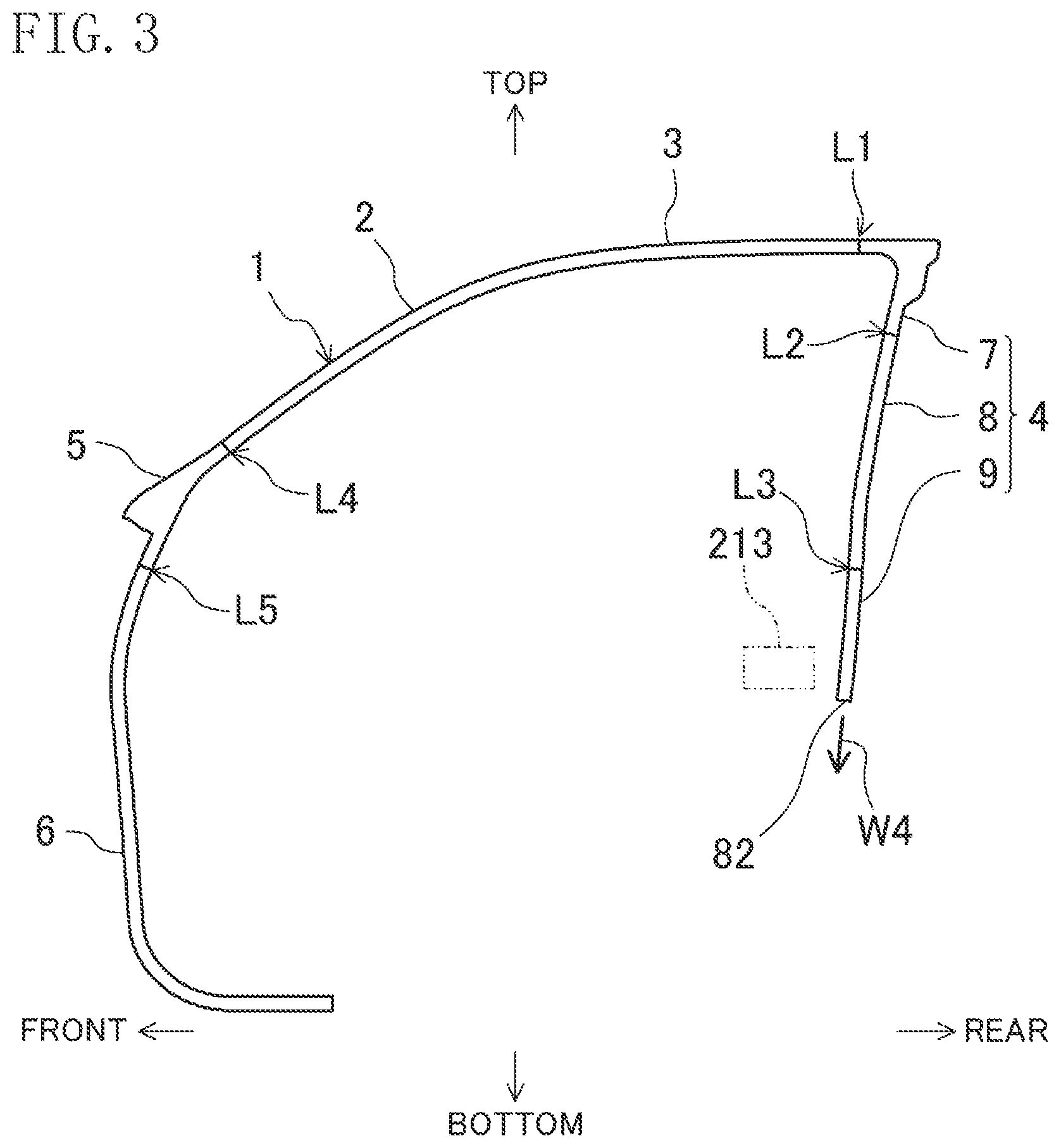 Patent US11780307 Figure 3 – Sealing member for vehicle door