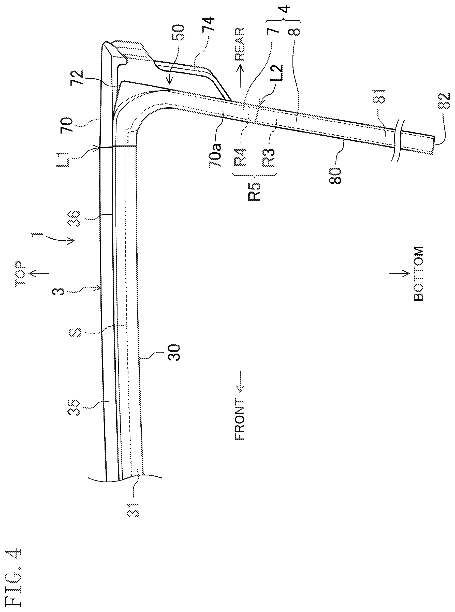 Patent US11780307 Figure 4 – Sealing member for vehicle door