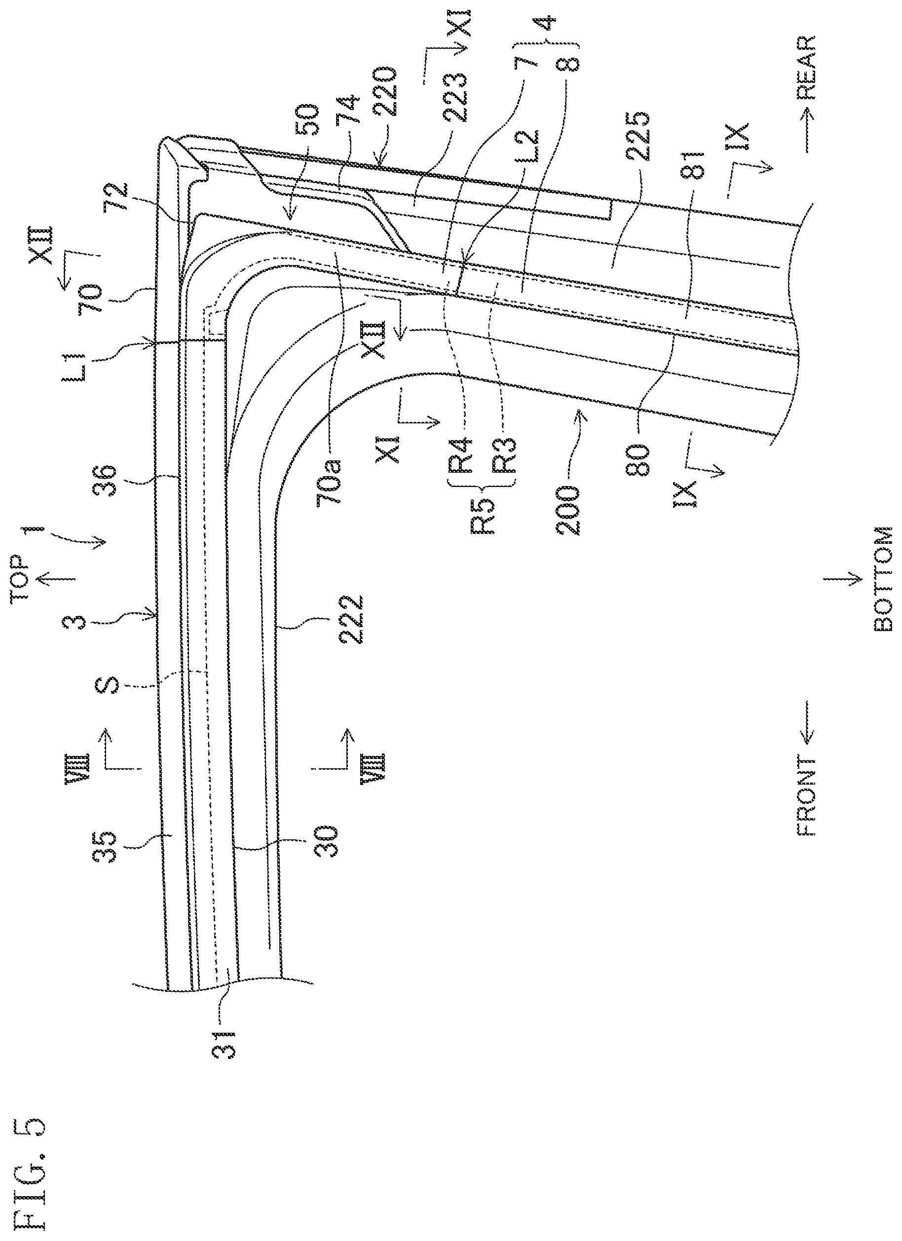 Patent US11780307 Figure 5 – Sealing member for vehicle door