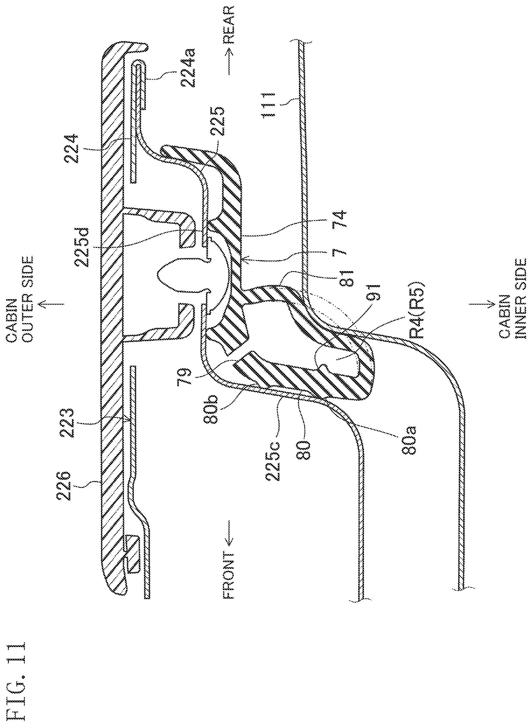 Patent US11780307 Figure 11 – Sealing member for vehicle door