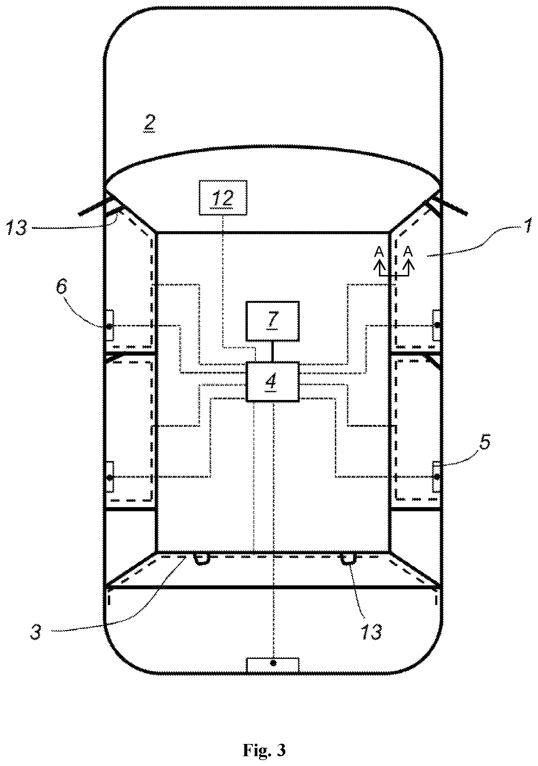 Patent US11780308 Figure 2 – Vehicle wing element heating system