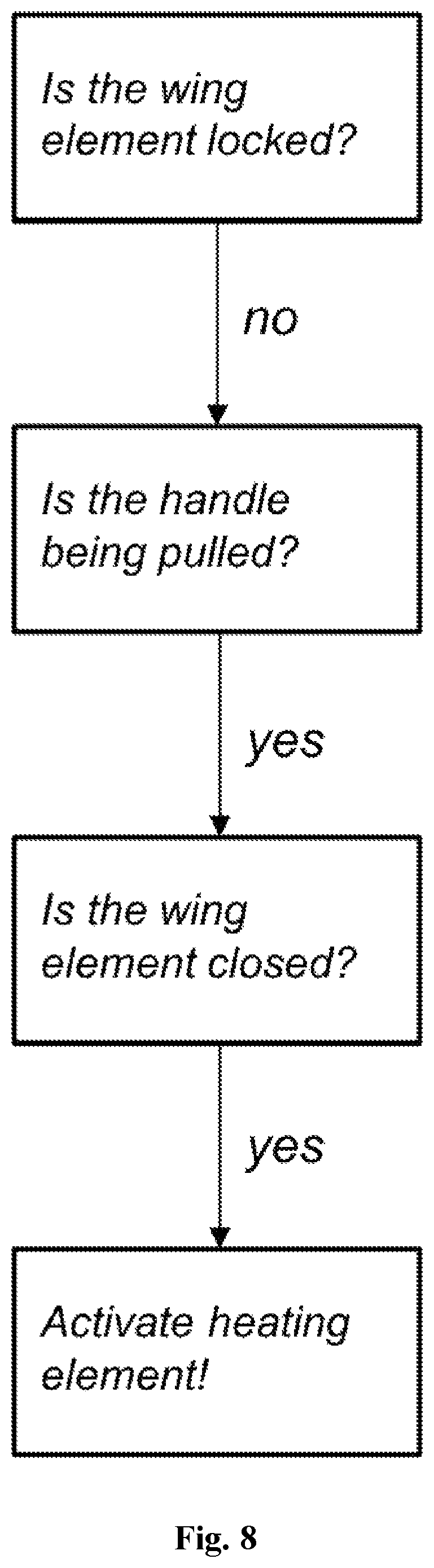 Patent US11780308 Figure 5 – Vehicle wing element heating system