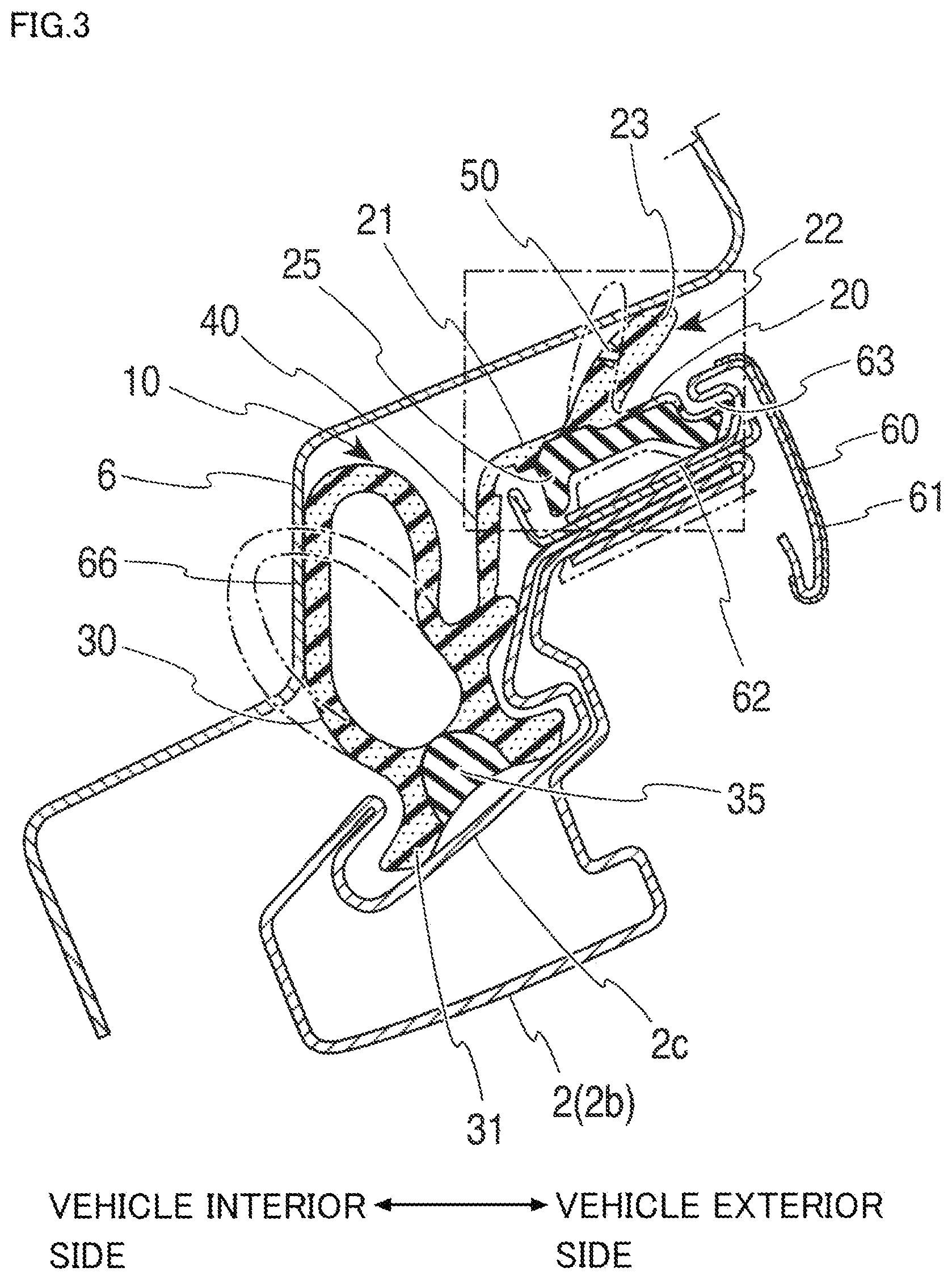Patent US11780309 Figure 2 – Door weather strip