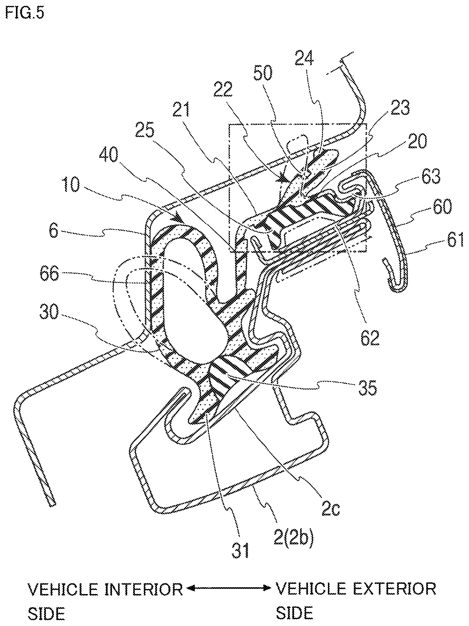 Patent US11780309 Figure 4 – Door weather strip