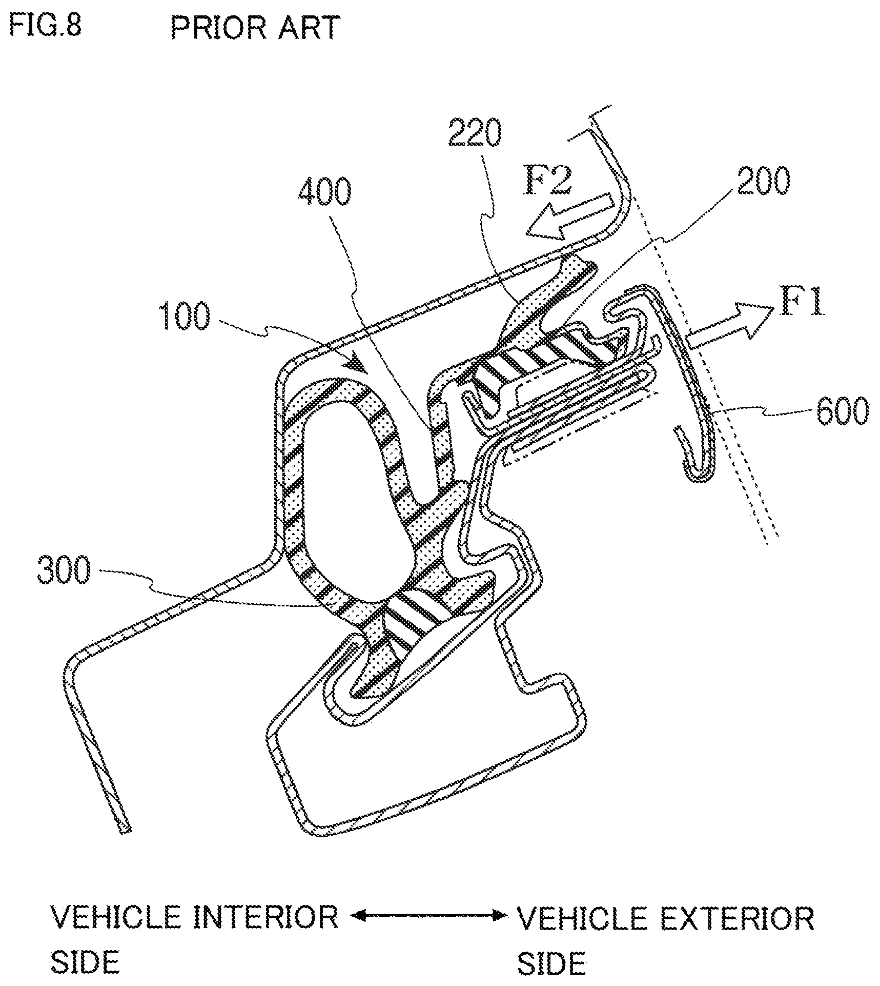 Patent US11780309 Figure 7 – Door weather strip