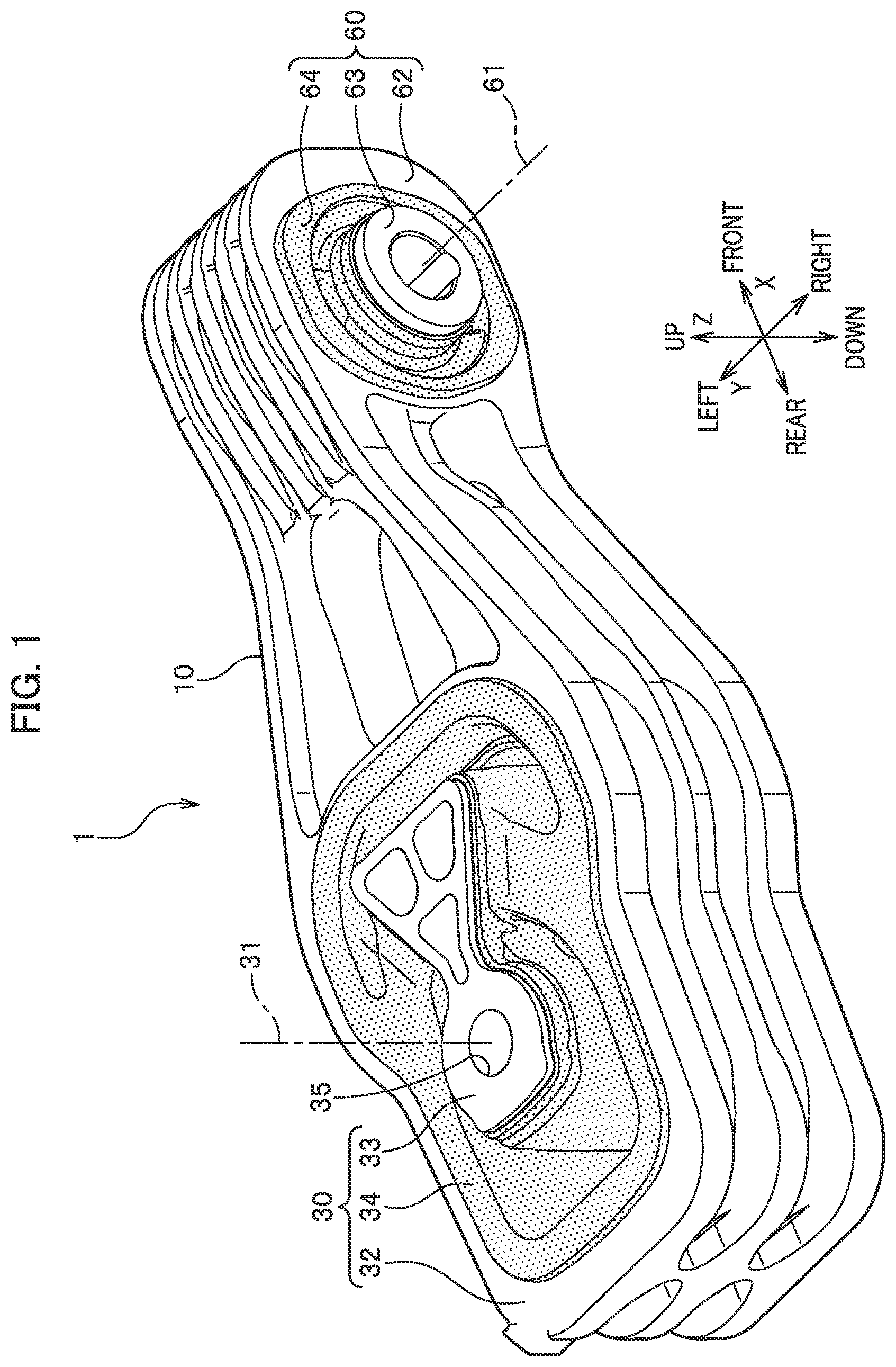 Patent US11780311 Figure 1 – Torque rod