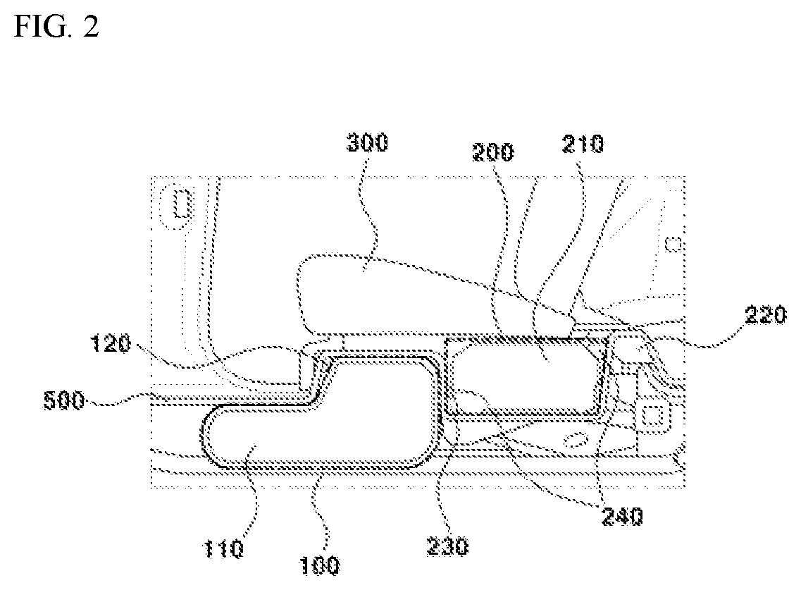 Patent US11780314 Figure 2 – Hybrid vehicle having improved arrangement structure