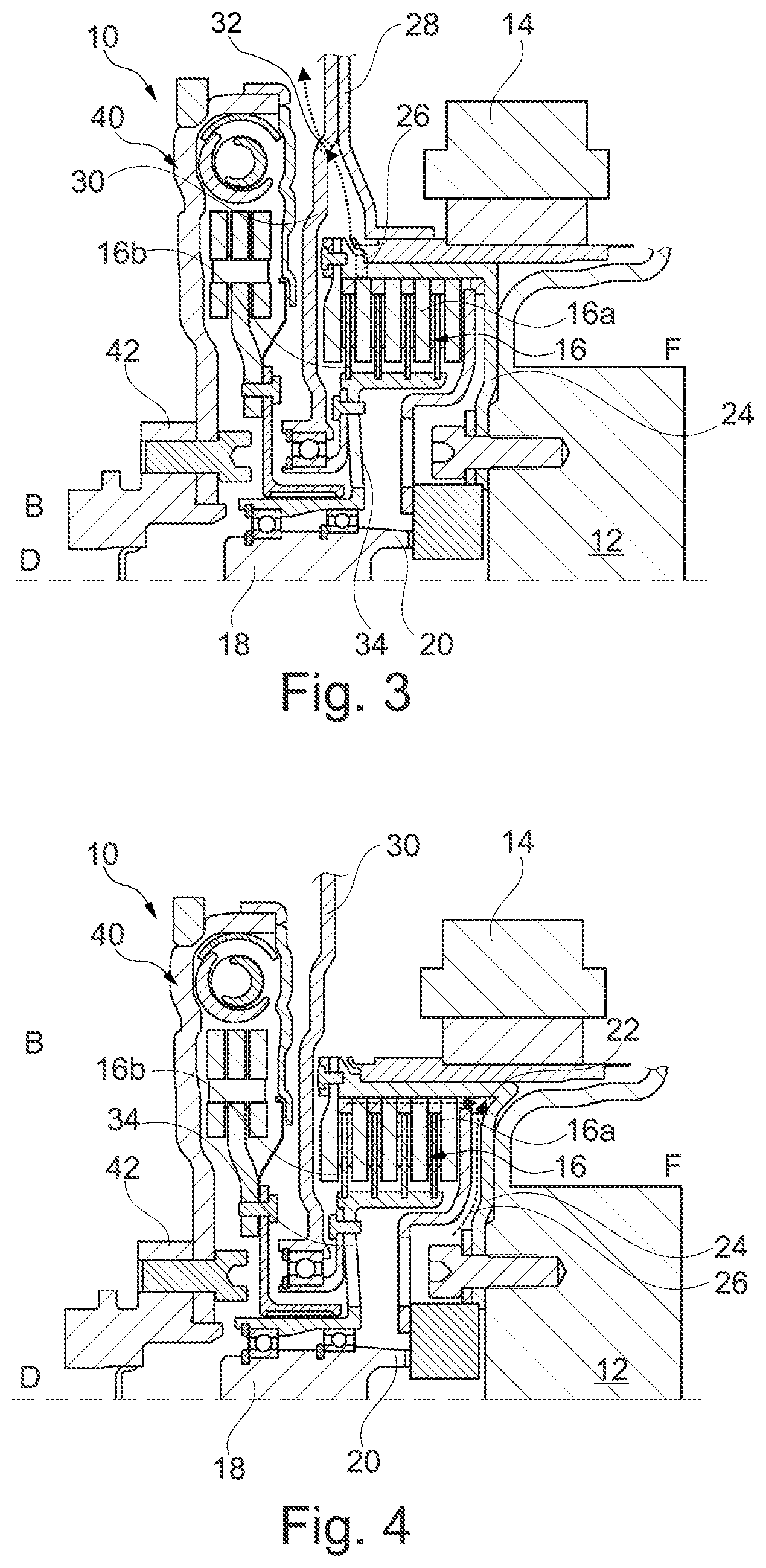 Patent US11780316 Figure 2 – Hybrid module having management of wear debris for a dry friction clutch